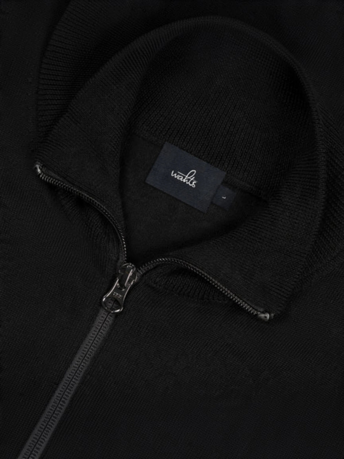 Extrafine Merino Full Zip Cardigan - Pure Black
