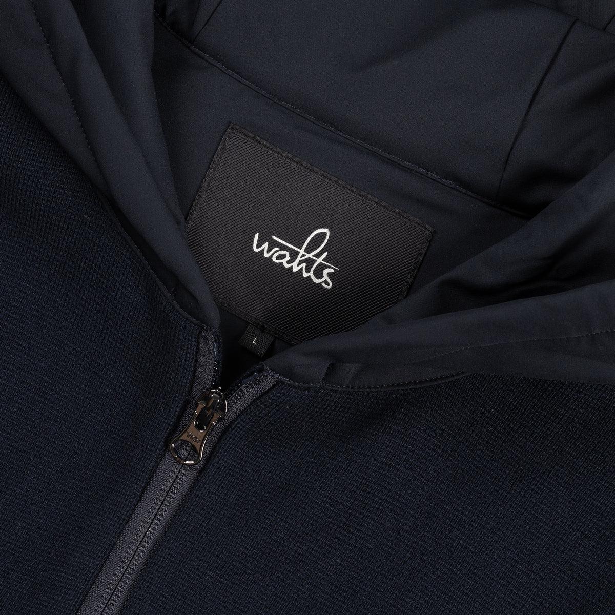 Cotton Merino Full Zip Hoodie - Night Blue