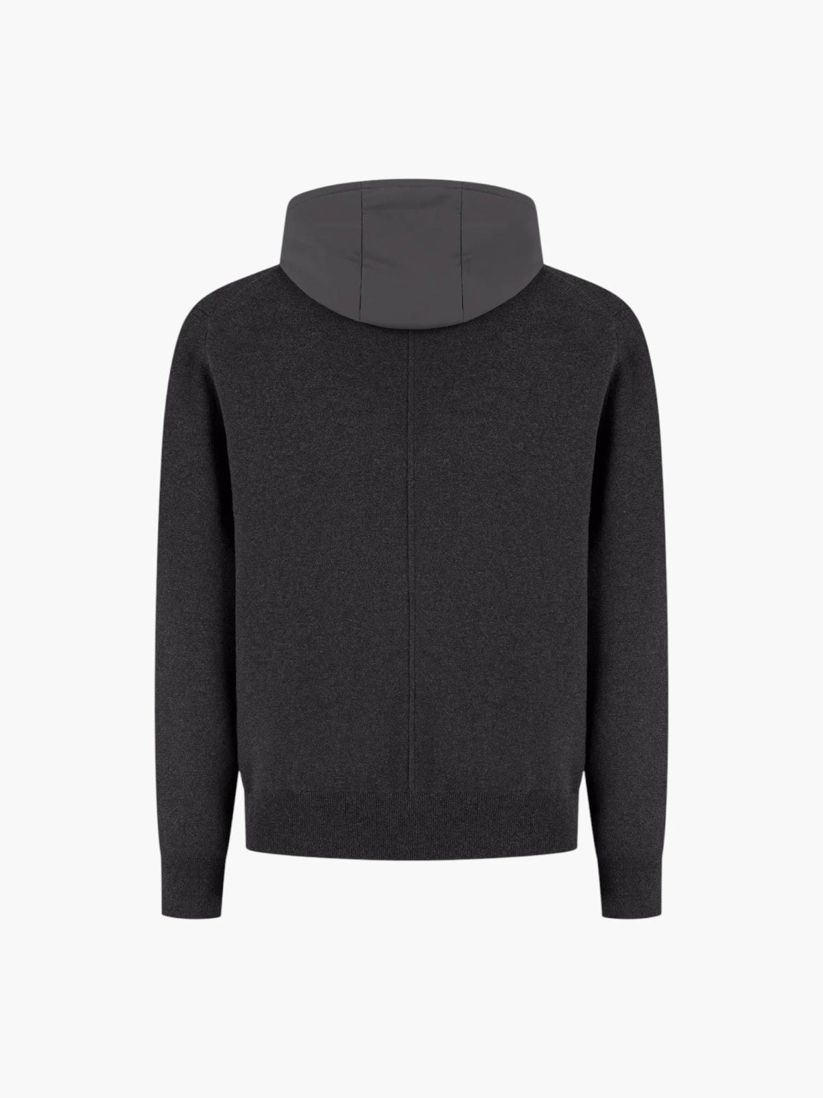 Cotton Merino Full Zip Hoodie - Anthracite Melange