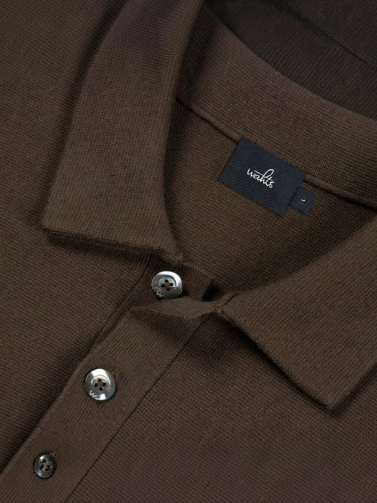 Cotton Merino Heavy Knit Buttoned Polo - Dark Olive