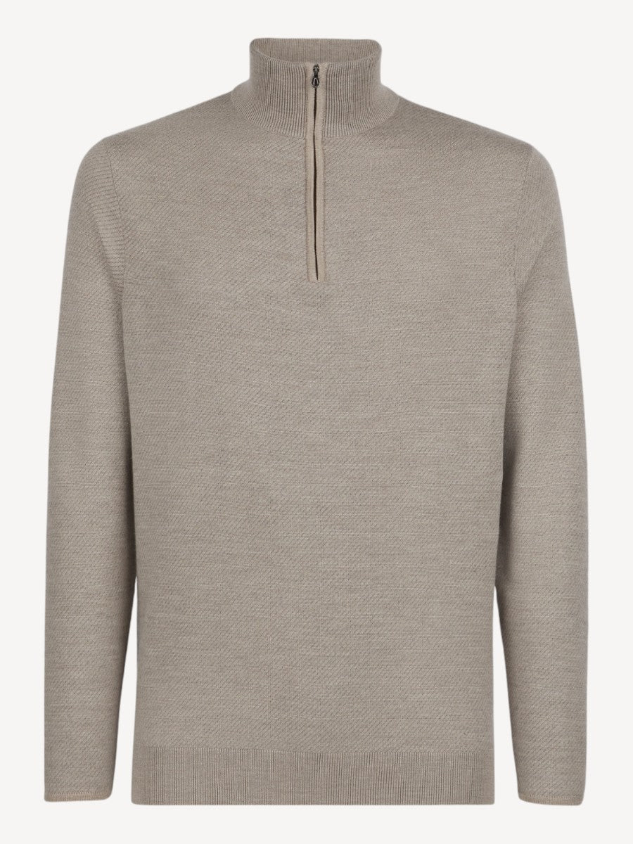 Halfzip Sweater - Beige