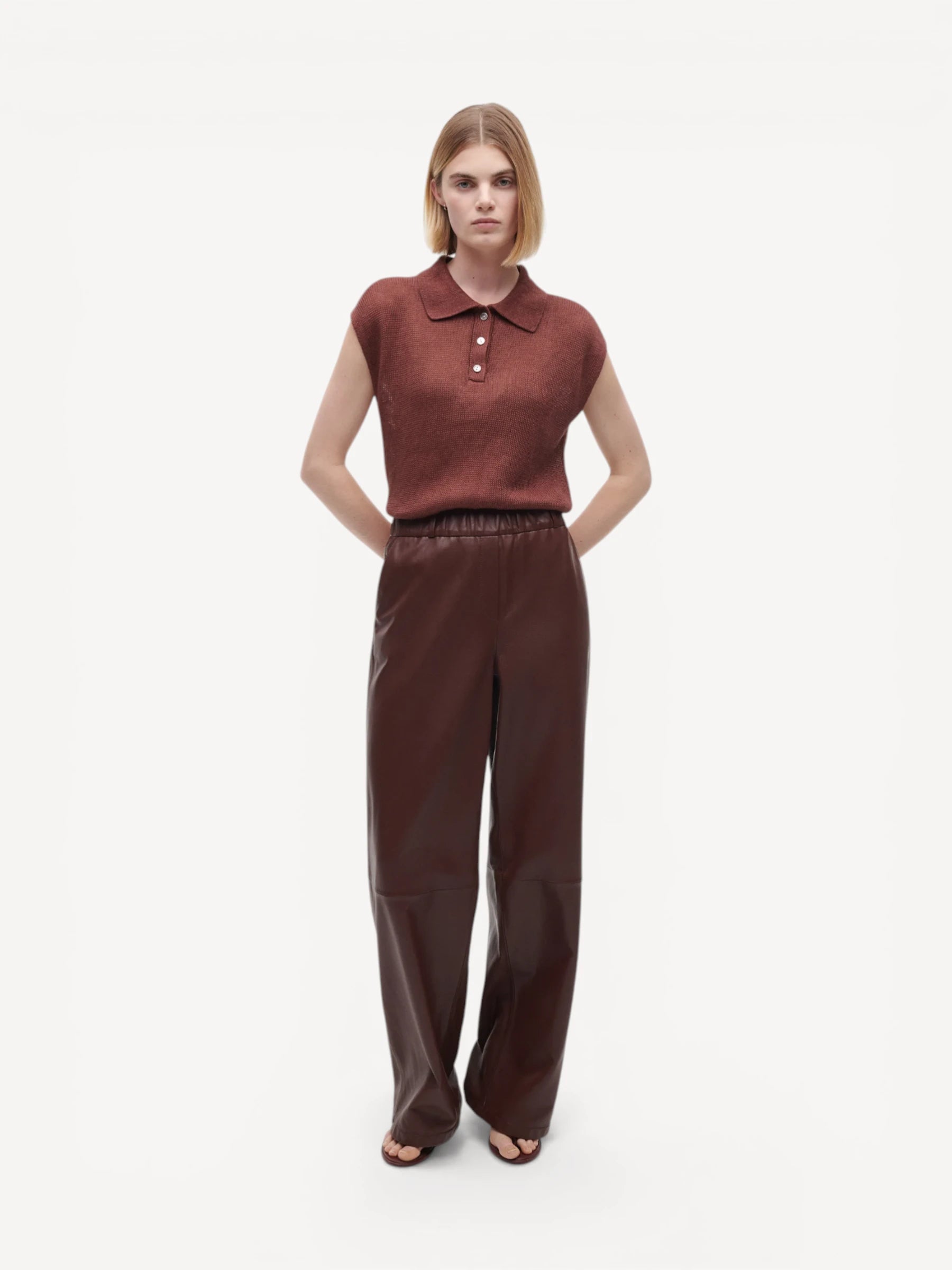 Thalina Sheep Soft Waxed Pants - Mahony