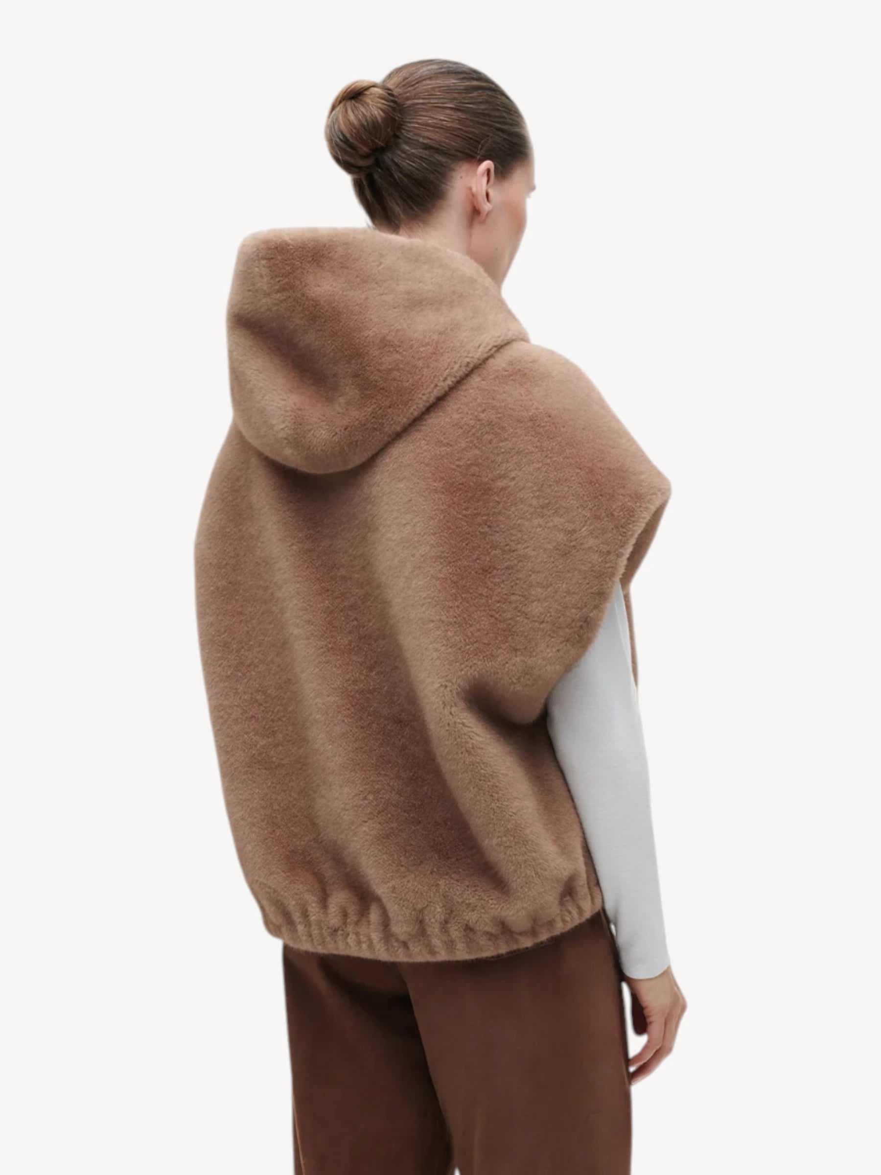Olena Faux Fur Gilet - Camel