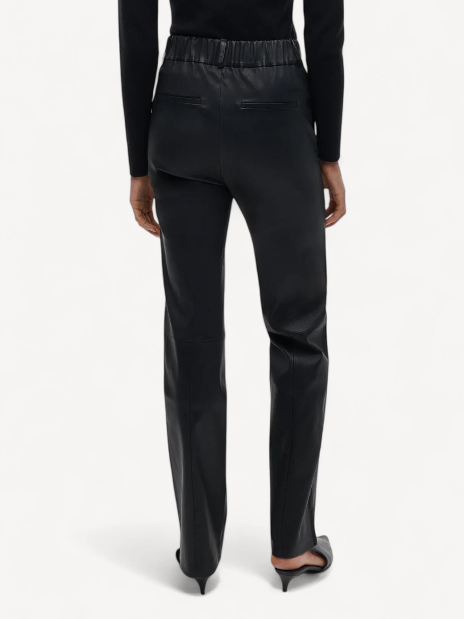 Ailis Stretch Leather Pants - Zwart
