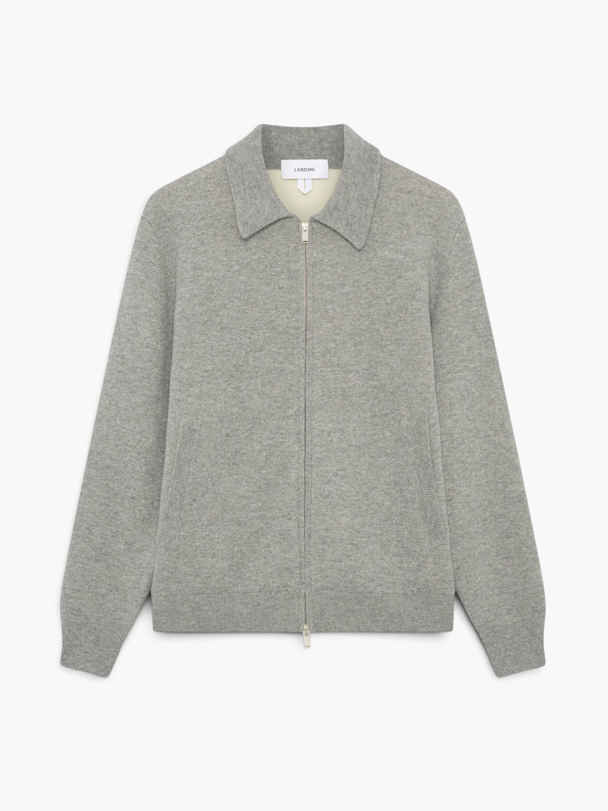 Man double knit bomber - Lichtgrijs