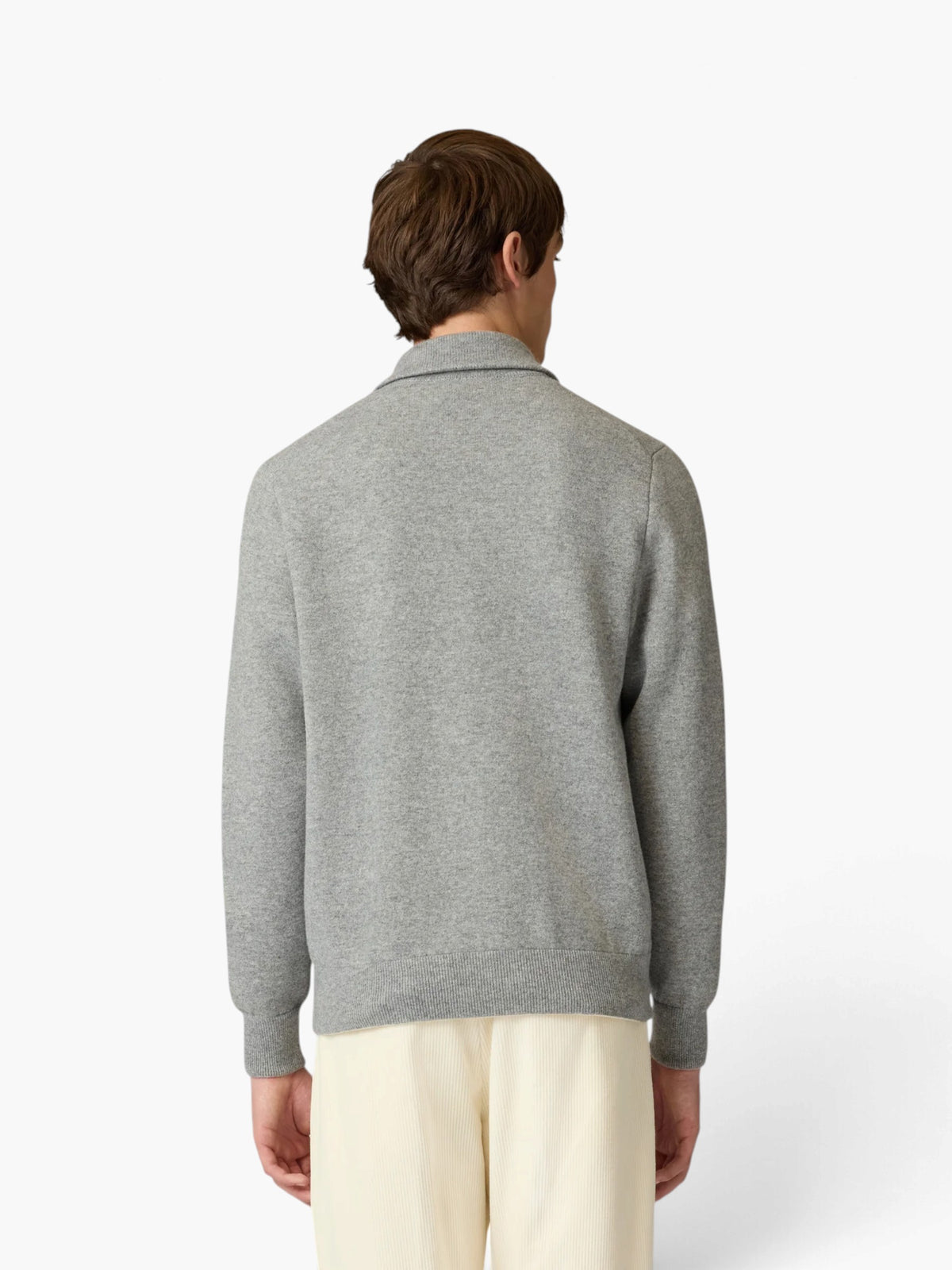 Man double knit bomber - Lichtgrijs
