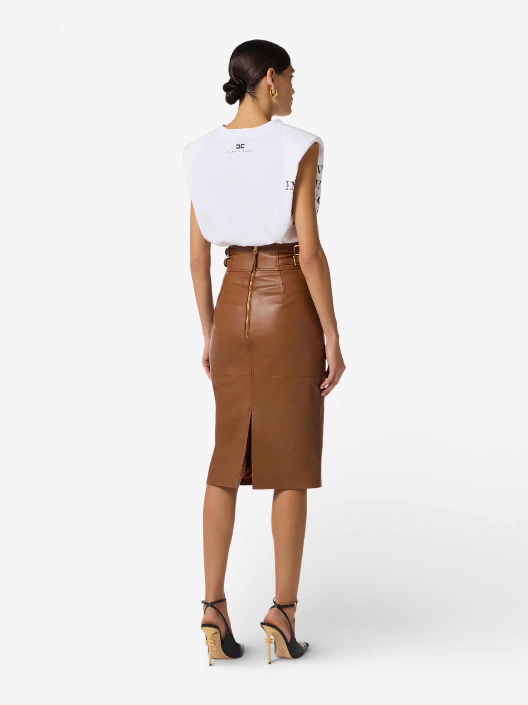 Jersey T-shirt Lettering Print - White