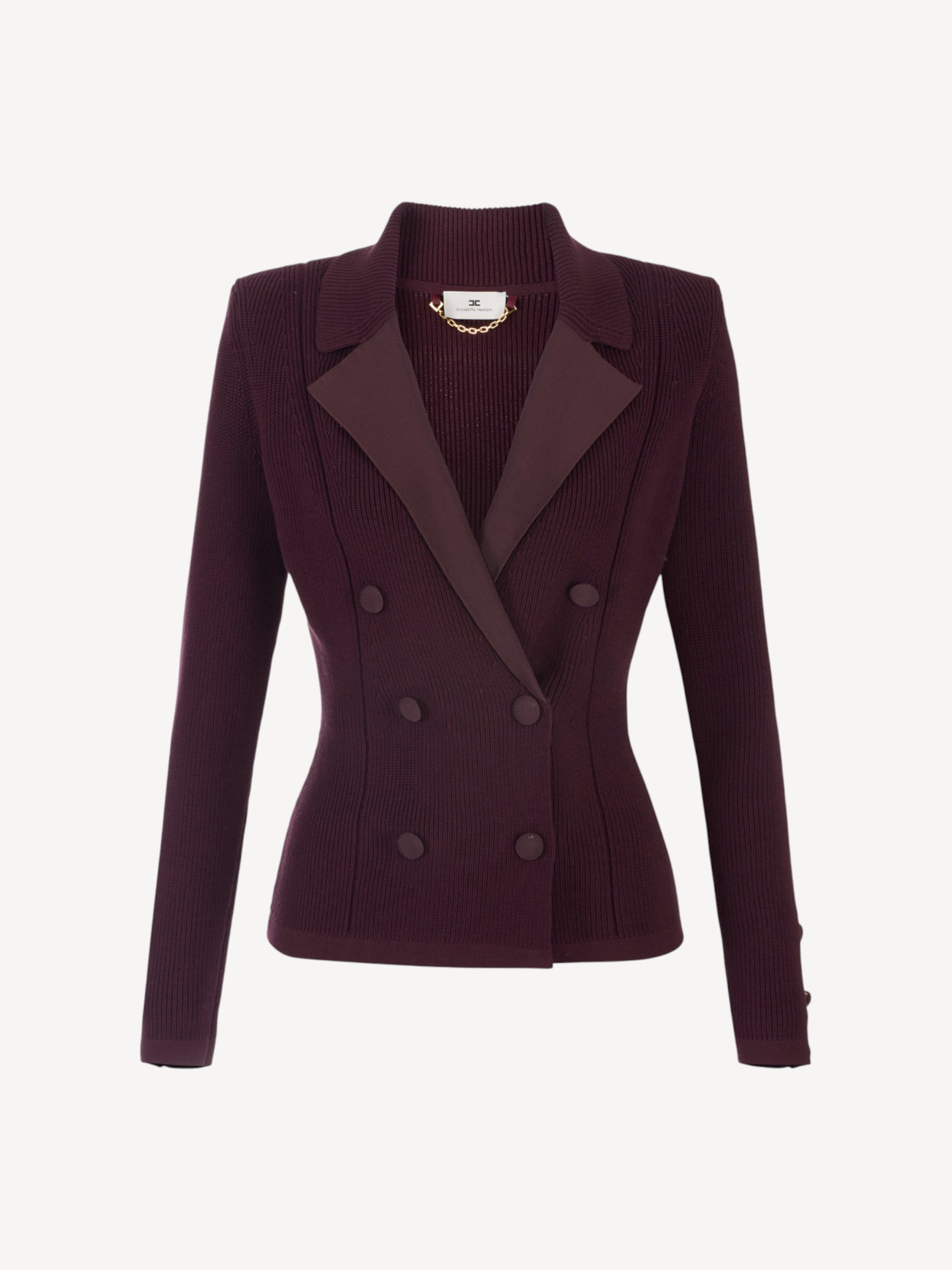 Knitted Blazer - Merlot