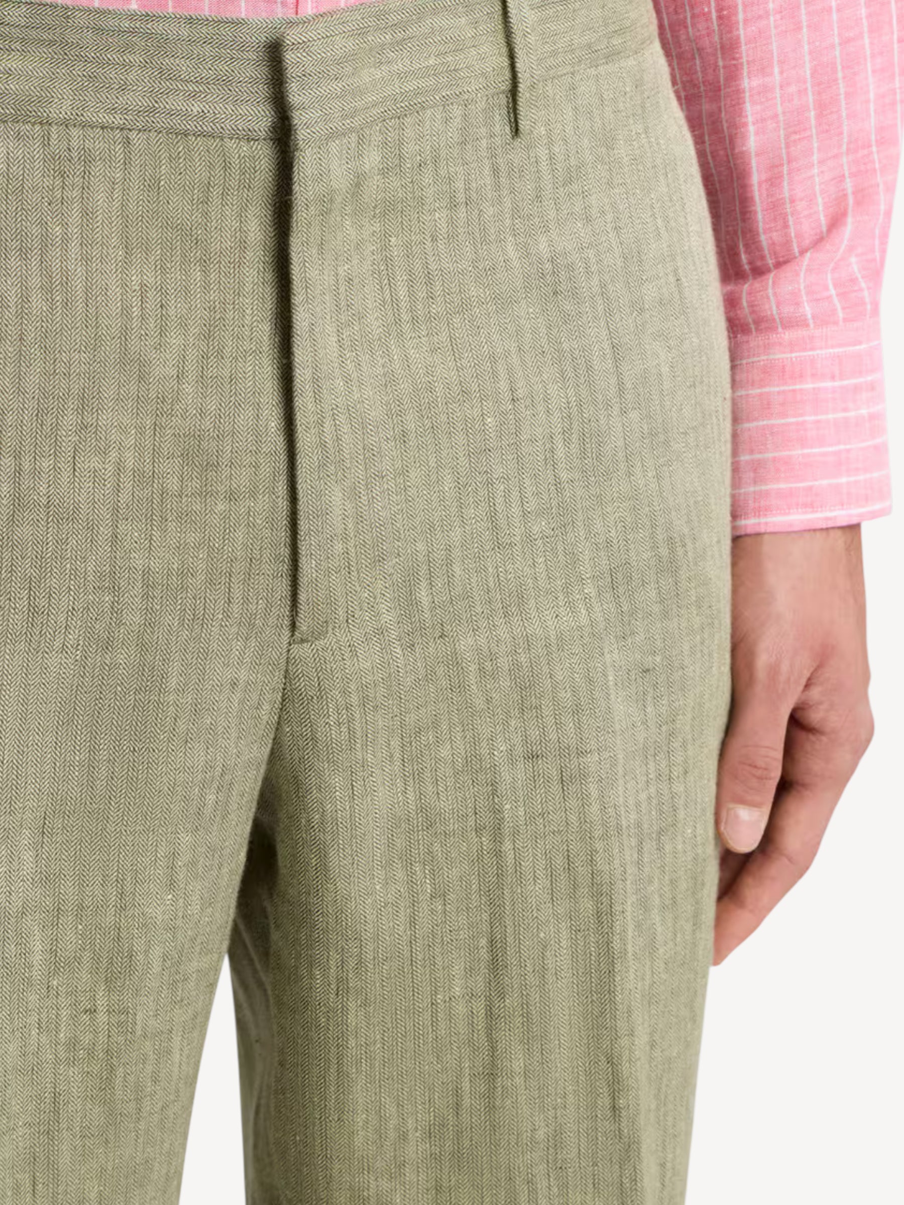 Straight Leg Linnen Trouser - Green