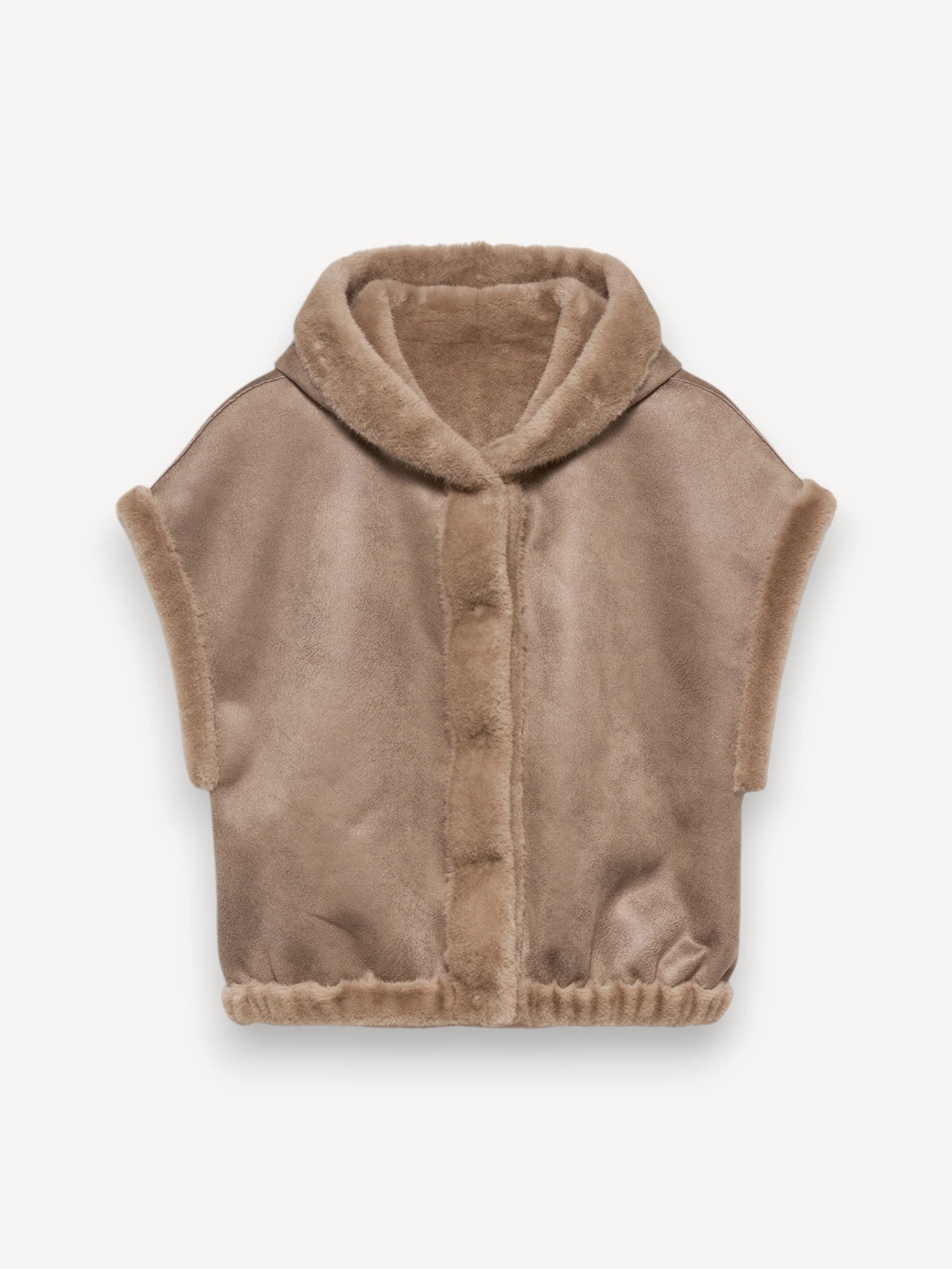 Olena Faux Fur Gilet - Camel