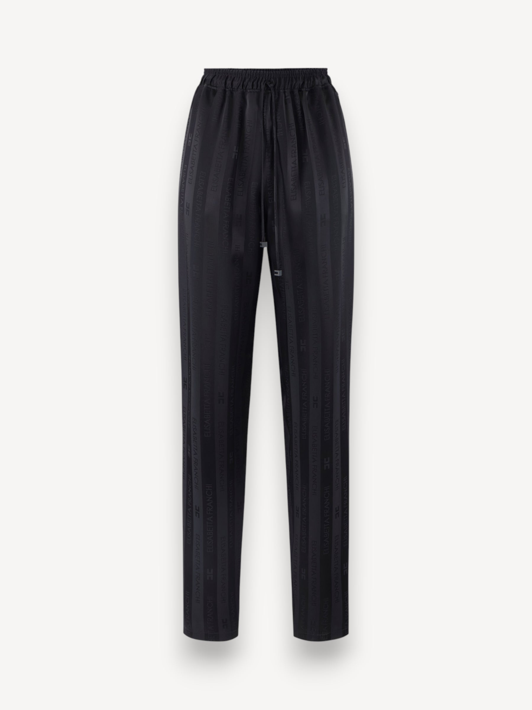 Satin Jacquard Pants - Zwart