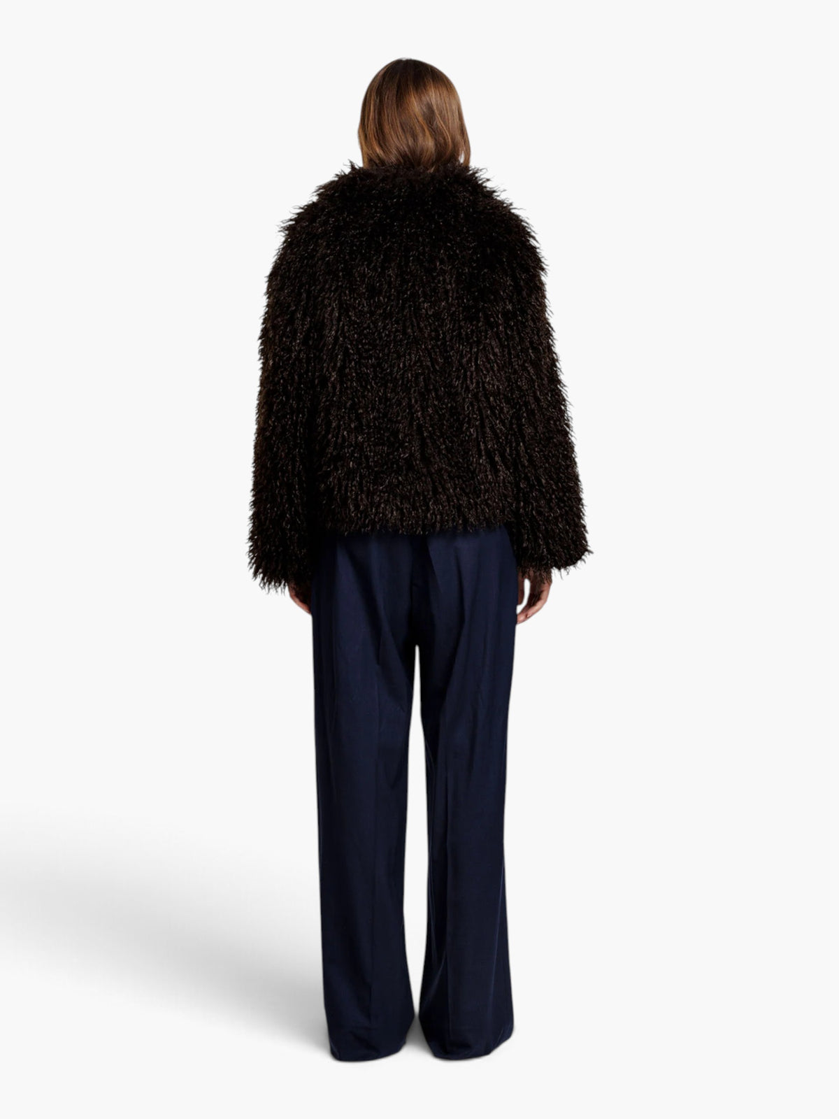 Alter Ego Sina Faux fur Jacket Dark Brown - Donkerbruin