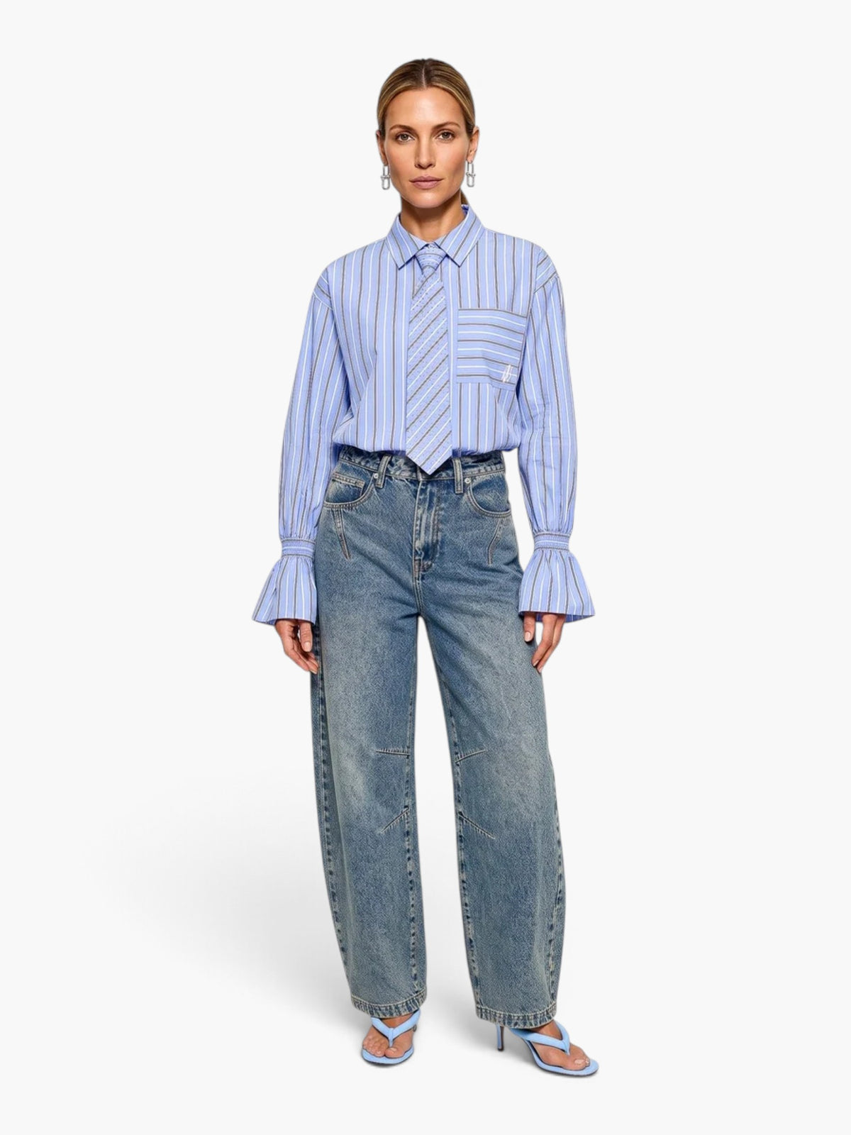 IBANA - Tayla Tie Blouse 302710124 - Lichtblauw