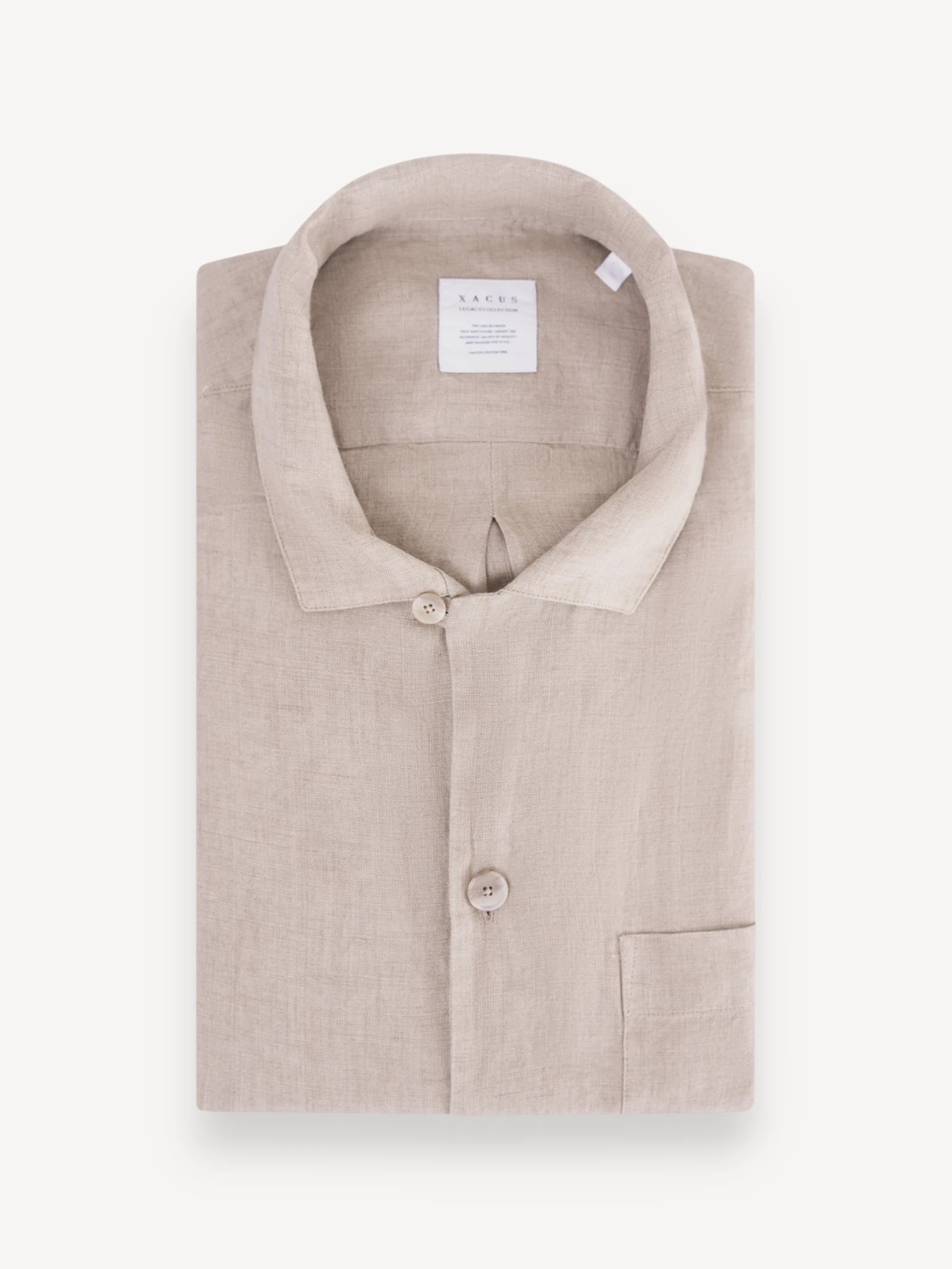 Linnen Shirt Short Sleeve - Beige