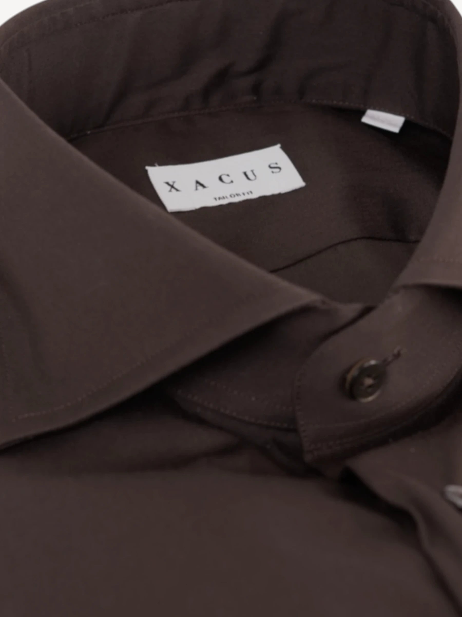 Cotton Stretch Shirt - Donkerbruin