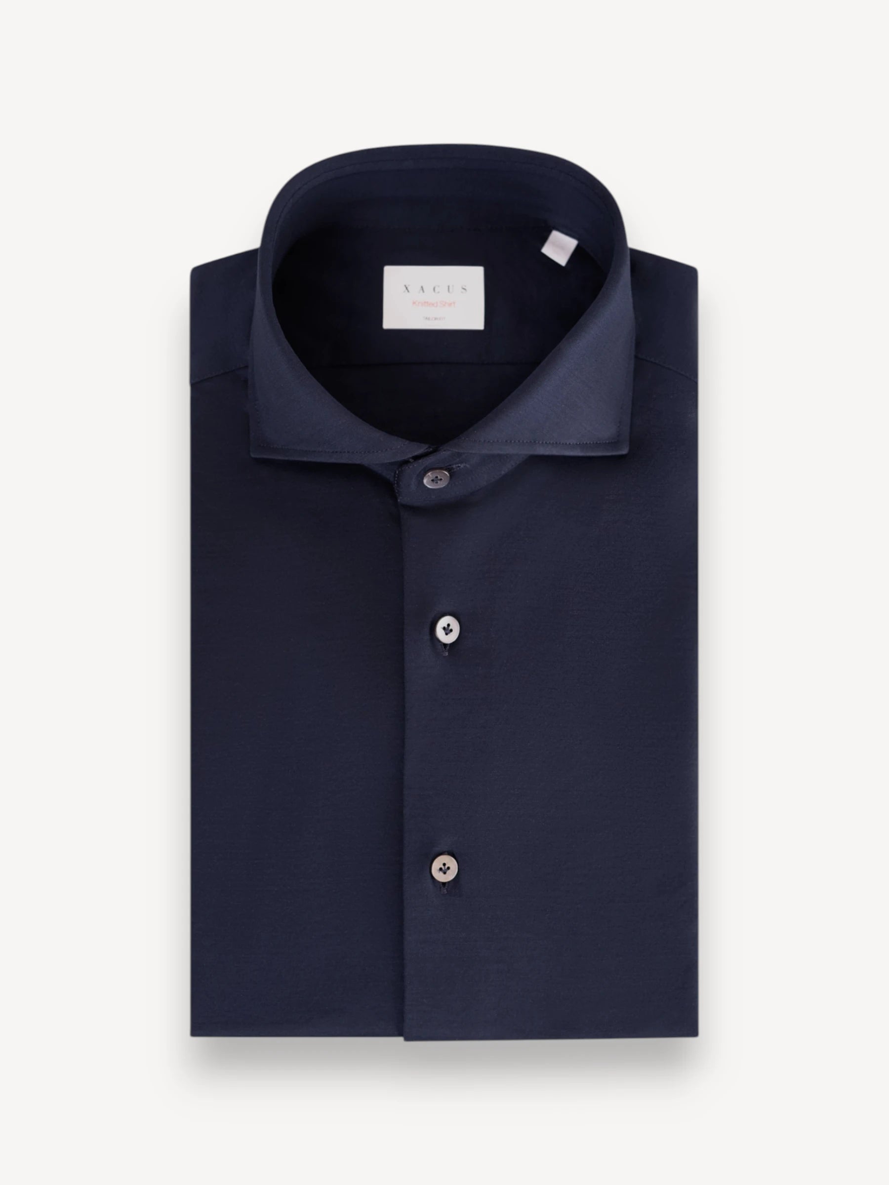 Knitted Jersey Shirt - Donkerblauw