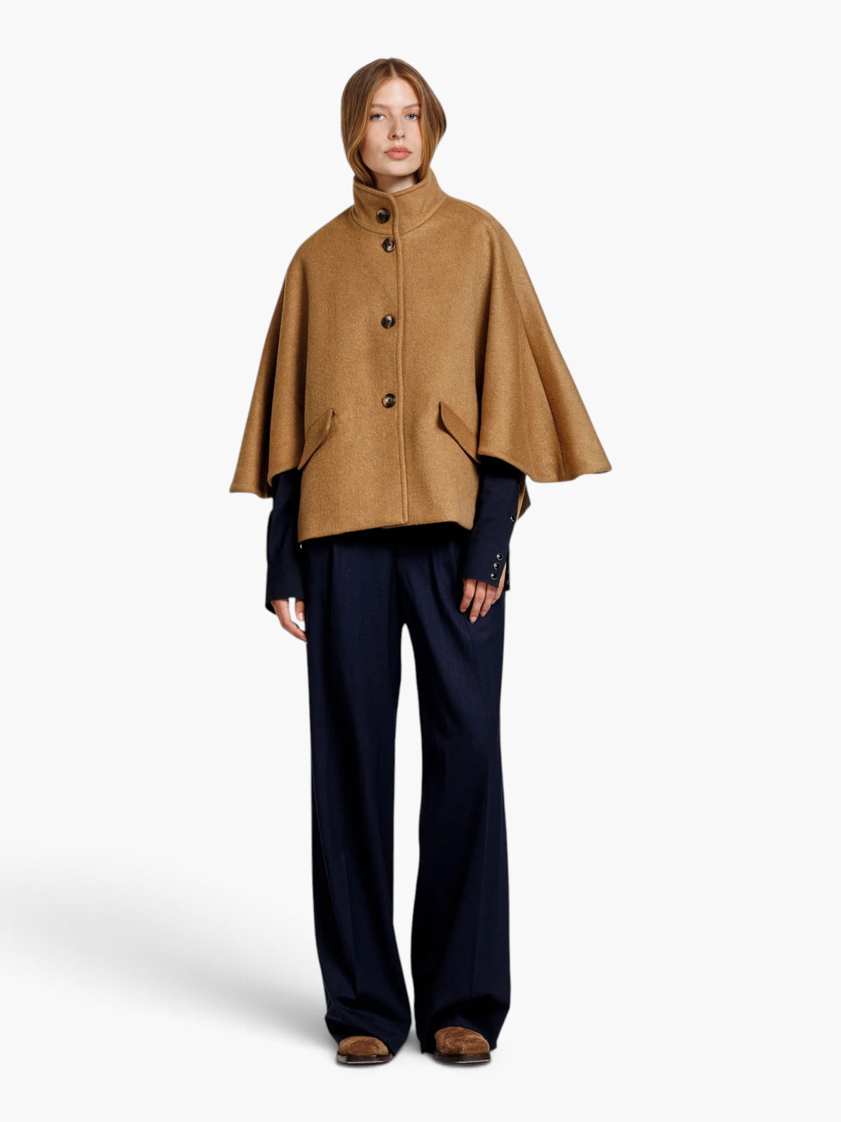 Alter Ego Zoelle Wool Cape W834 Tabacco - Bruin