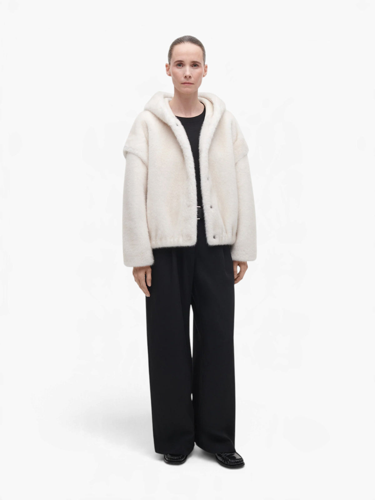 Studio AR Isadee Faux Fur jacket - Ecru