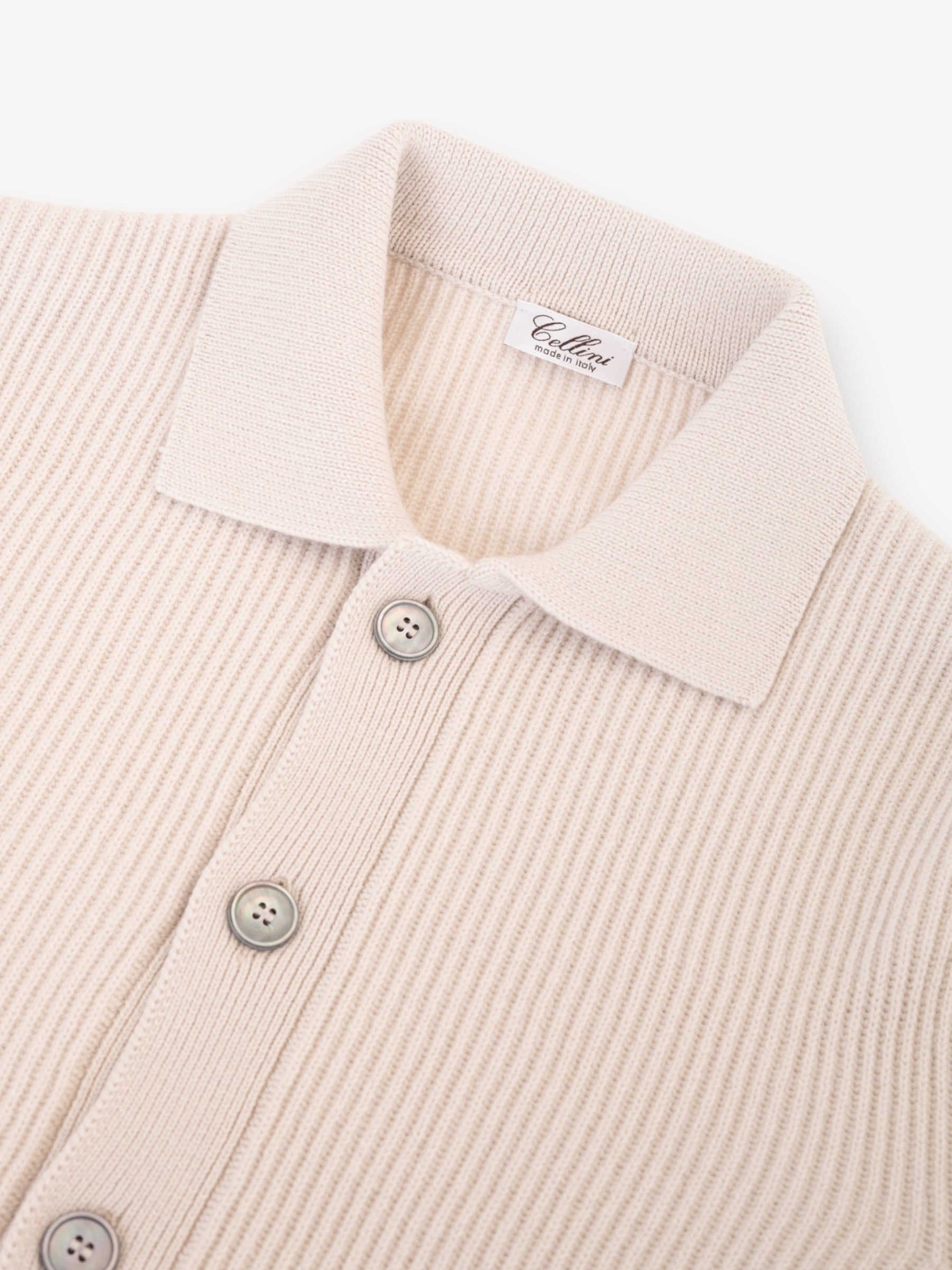 Rib Cardigan - Ecru