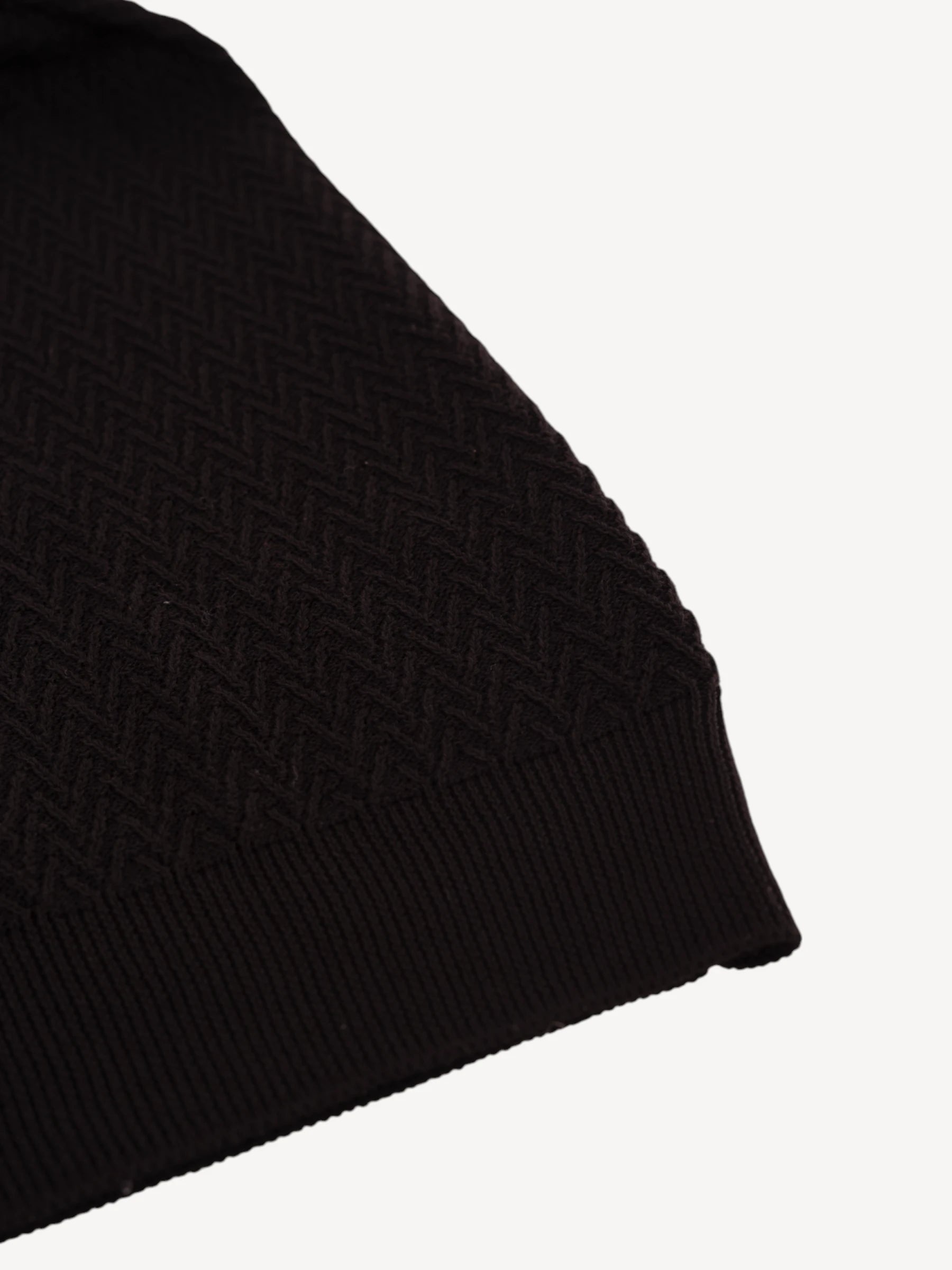 Visgraat T-Shirt - Zwart