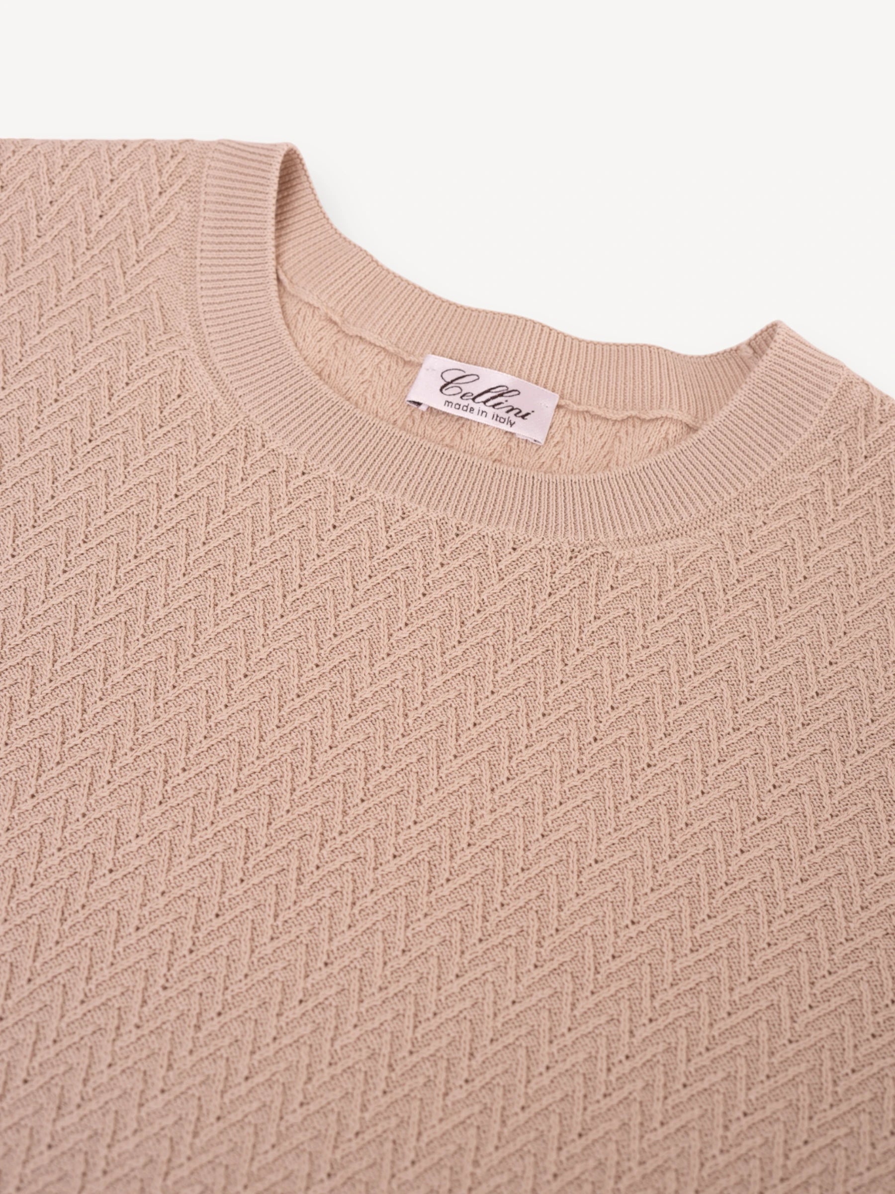 Visgraat T-Shirt - Beige