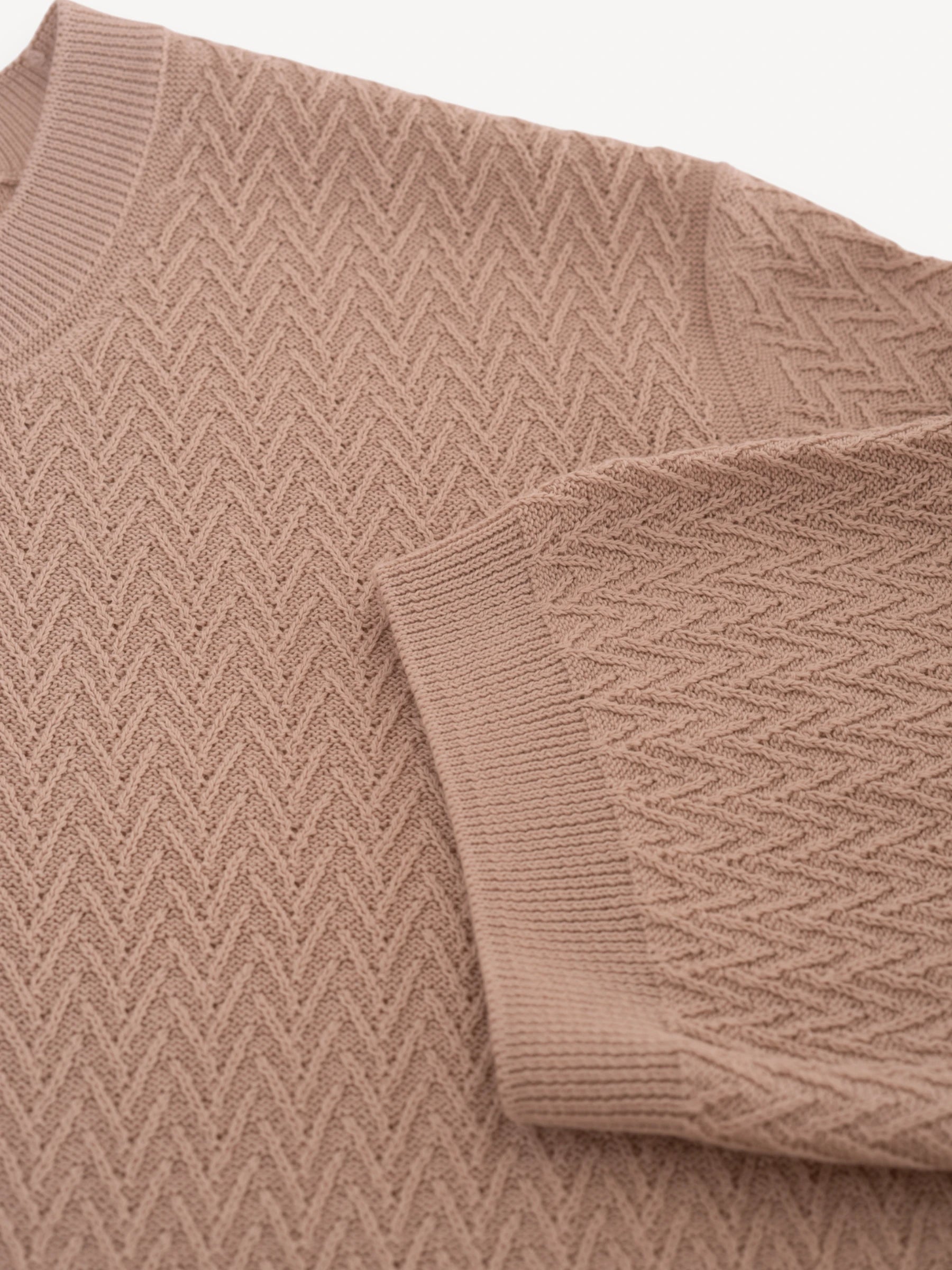 Visgraat T-Shirt - Beige