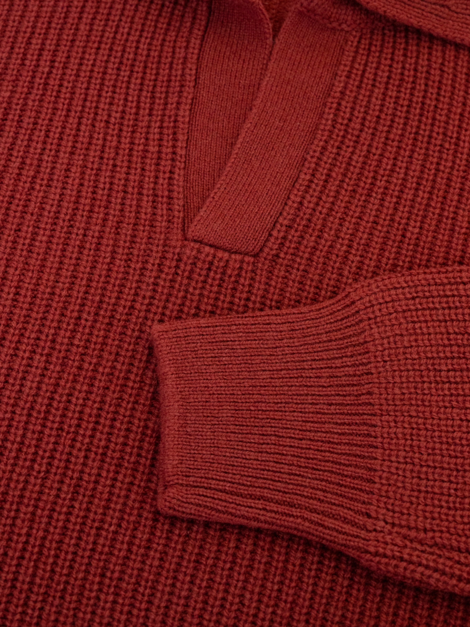 Rib Polo Sweater - Rood