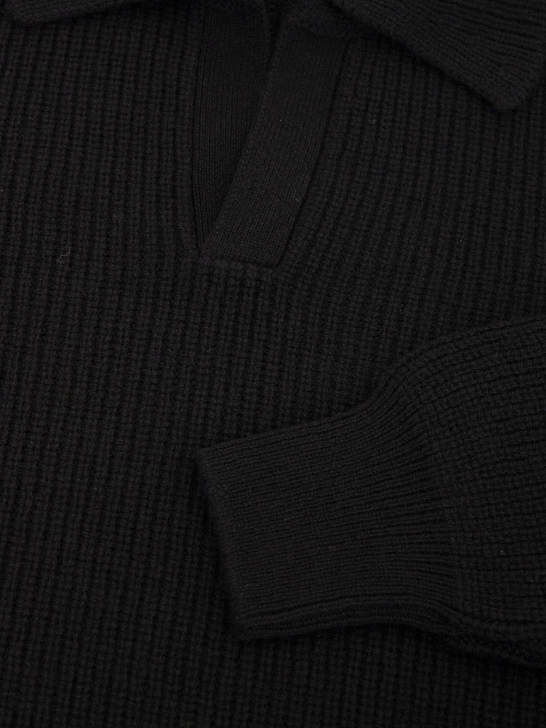 Rib Polo Sweater - Zwart