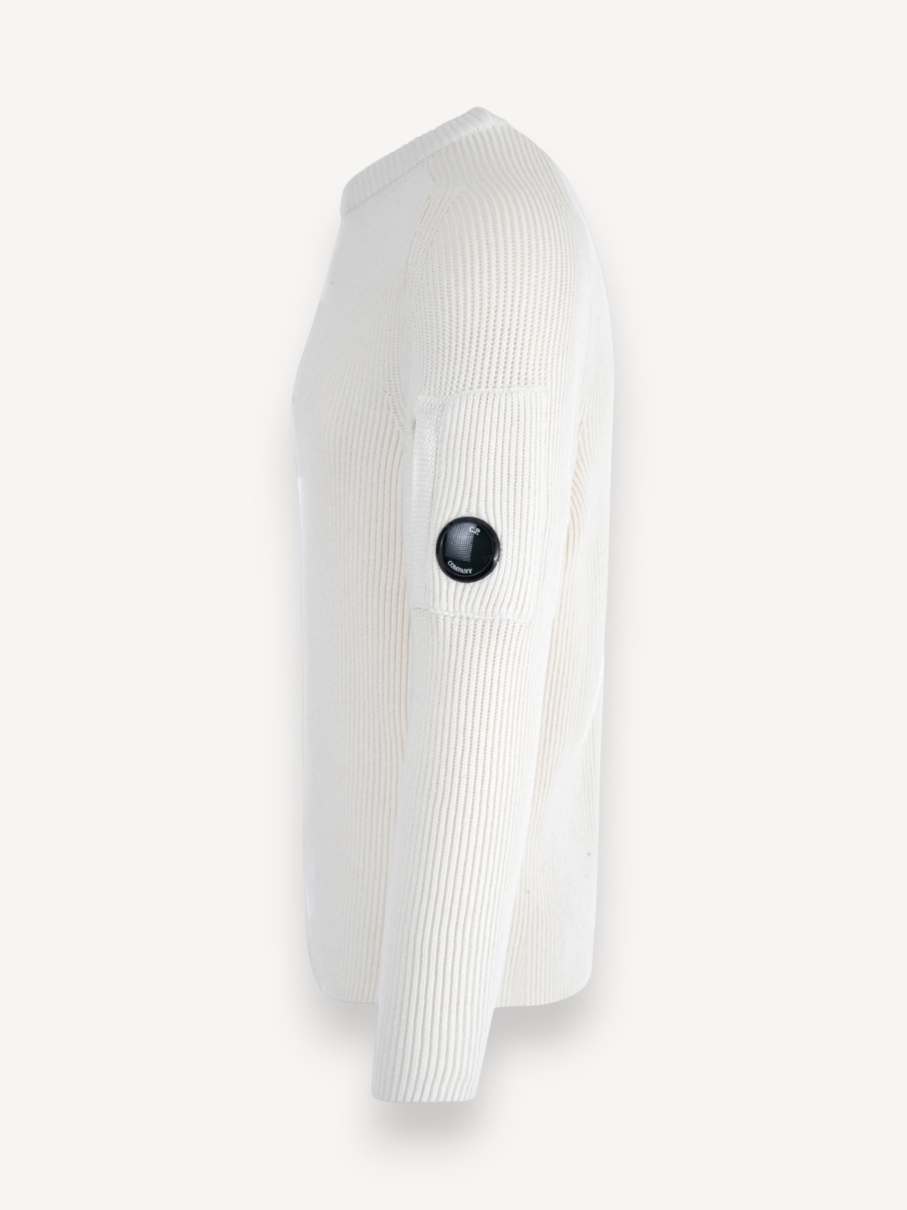 Rib Crewneck Sweater - Gauze White