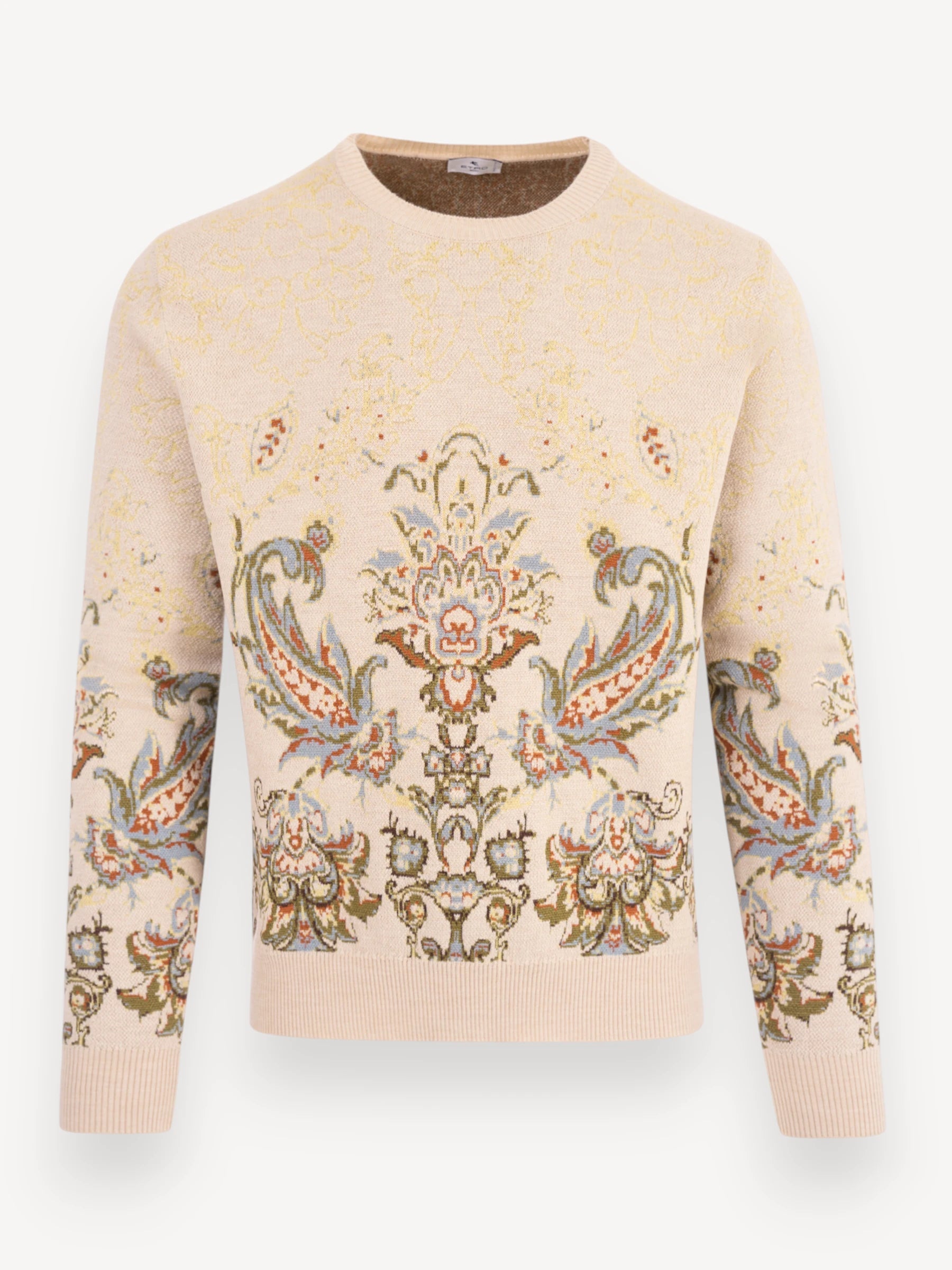 Wool Jacquard Sweater - Beige