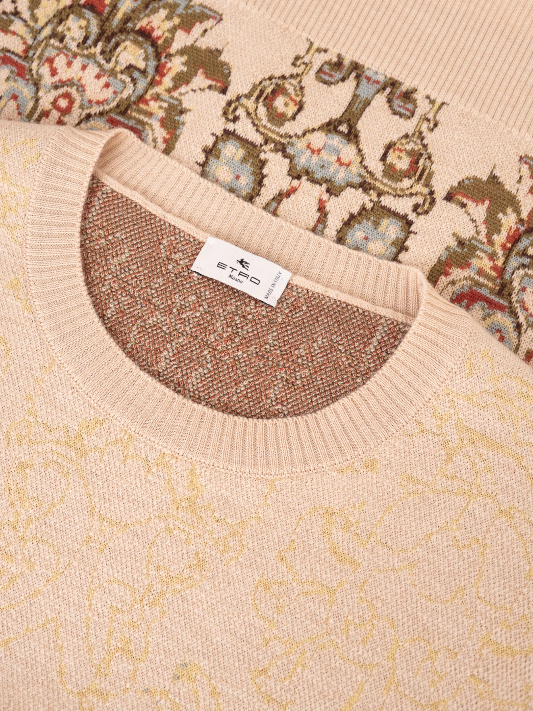 Wool Jacquard Sweater - Beige