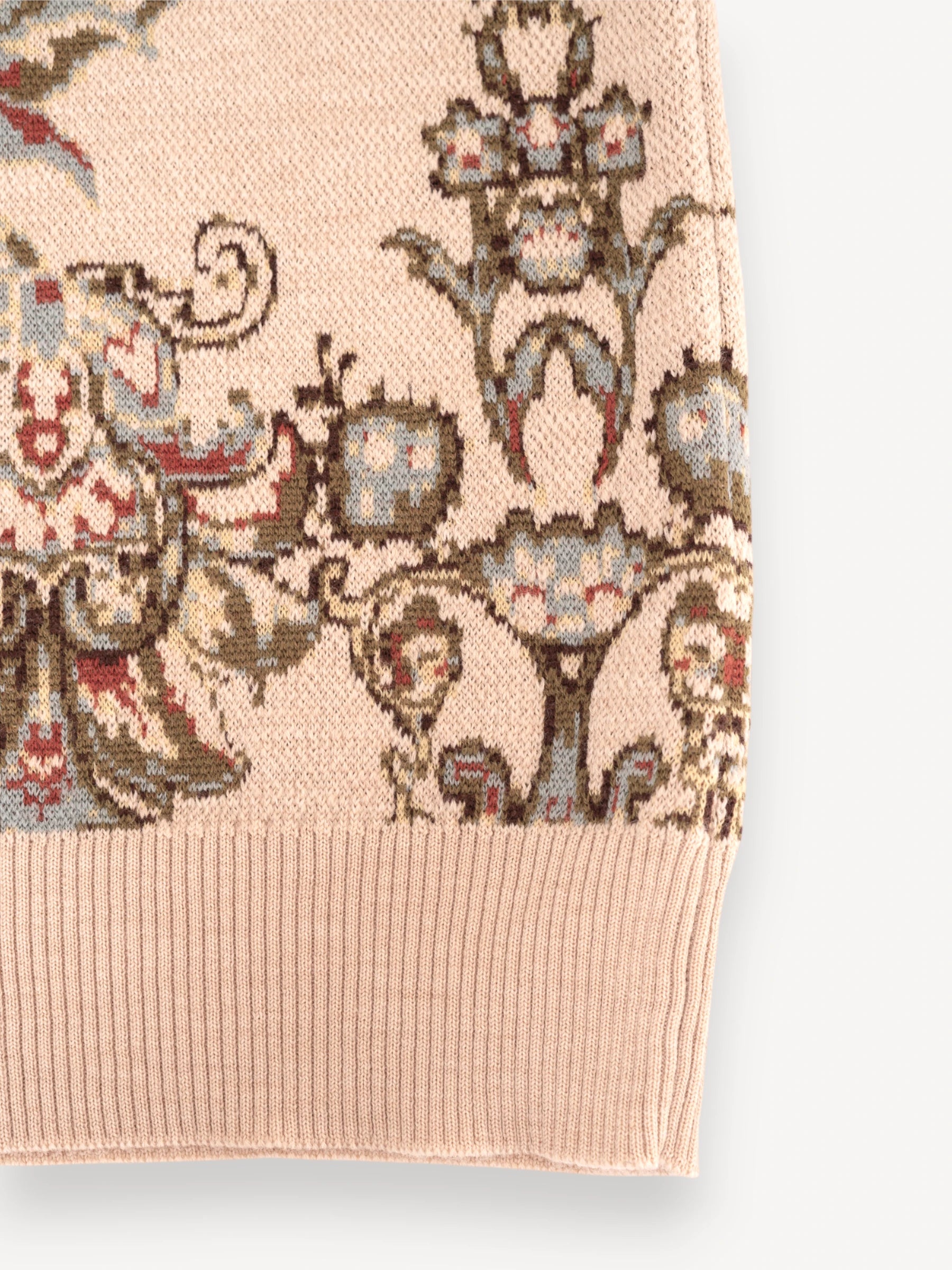 Wool Jacquard Sweater - Beige