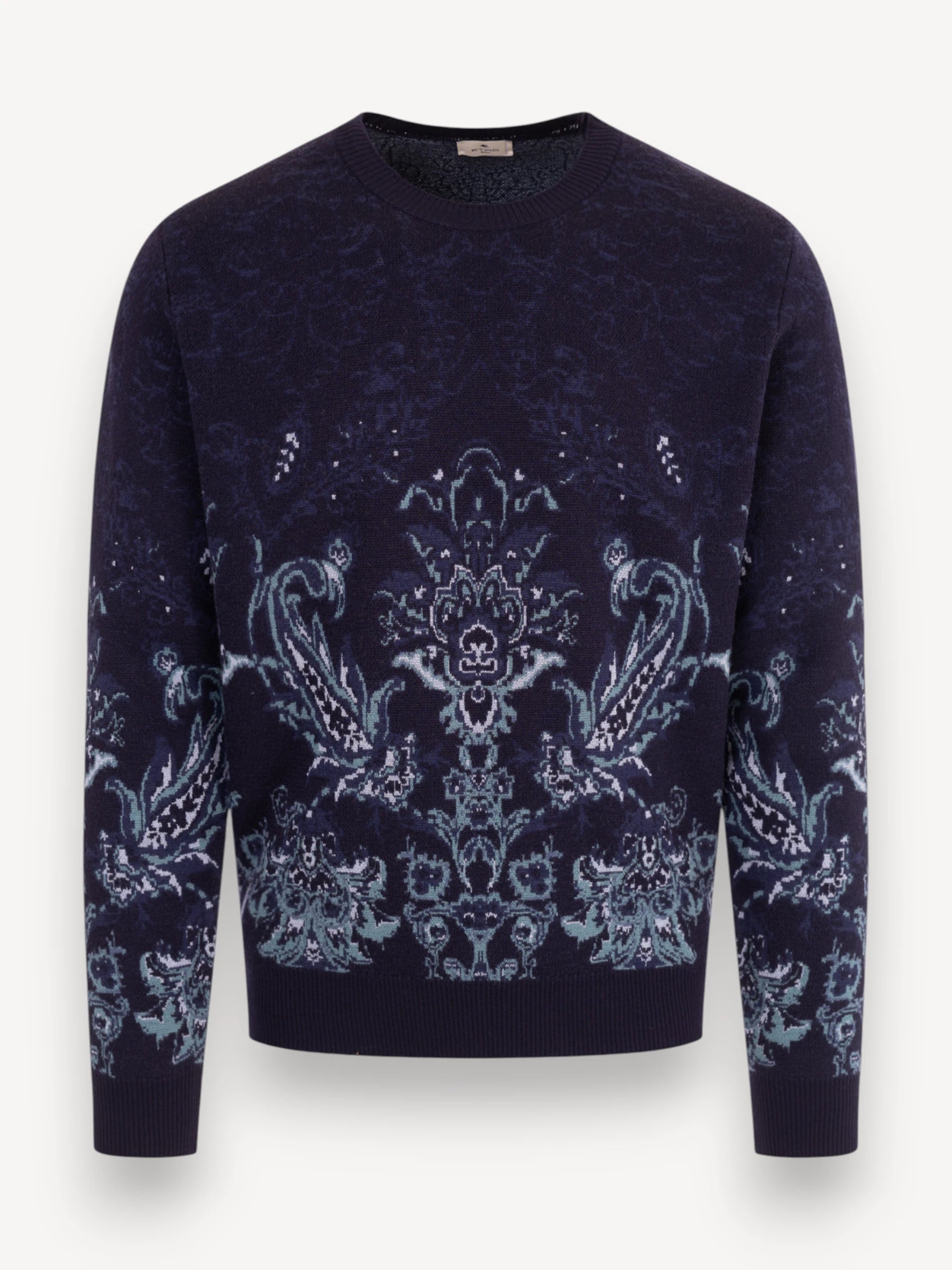 Wool Jacquard Sweater - Donkerblauw