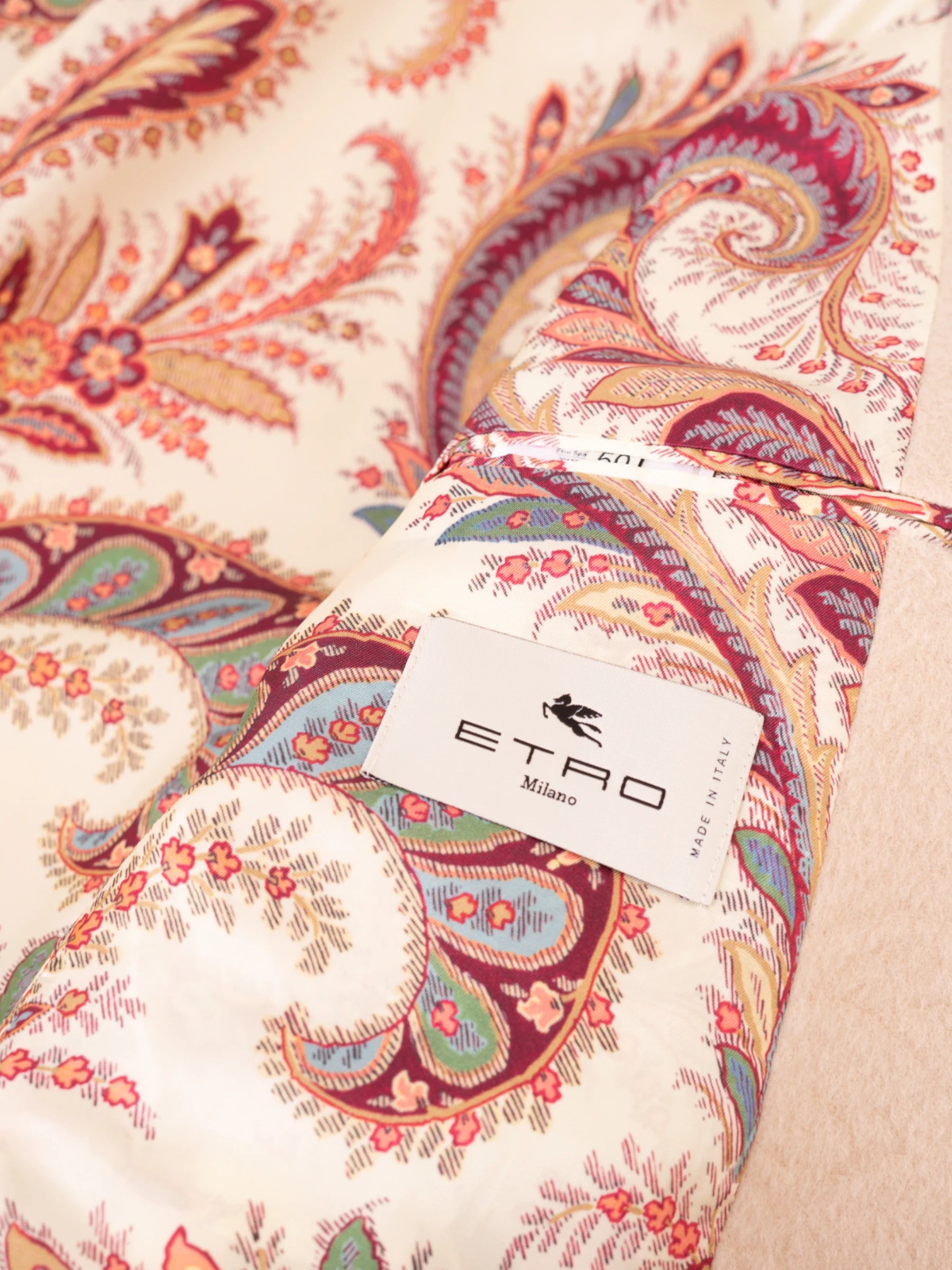 Wool Blend Jacquard Coat - Ecru