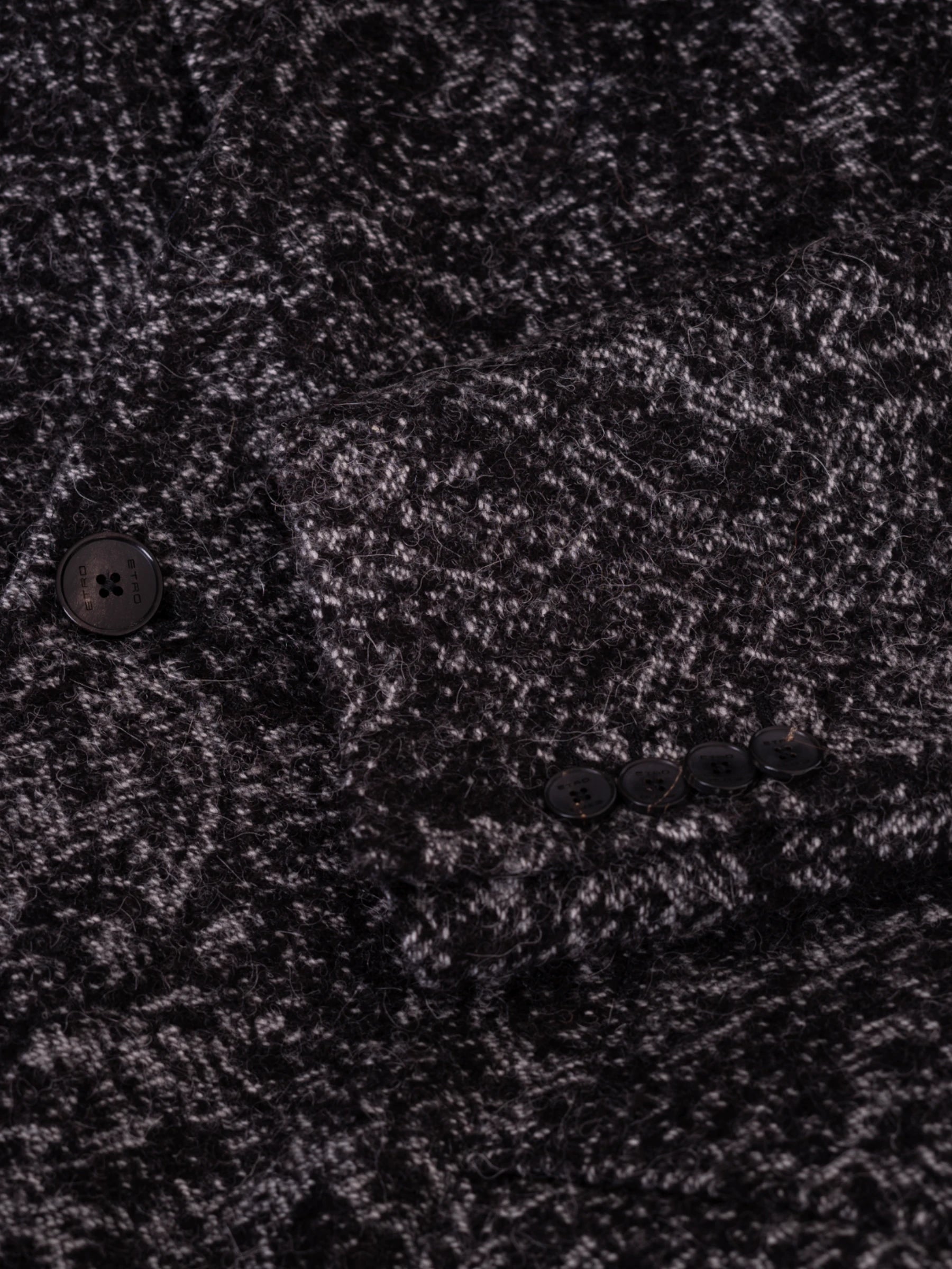 Wool Blend Paisley Coat - Zwart