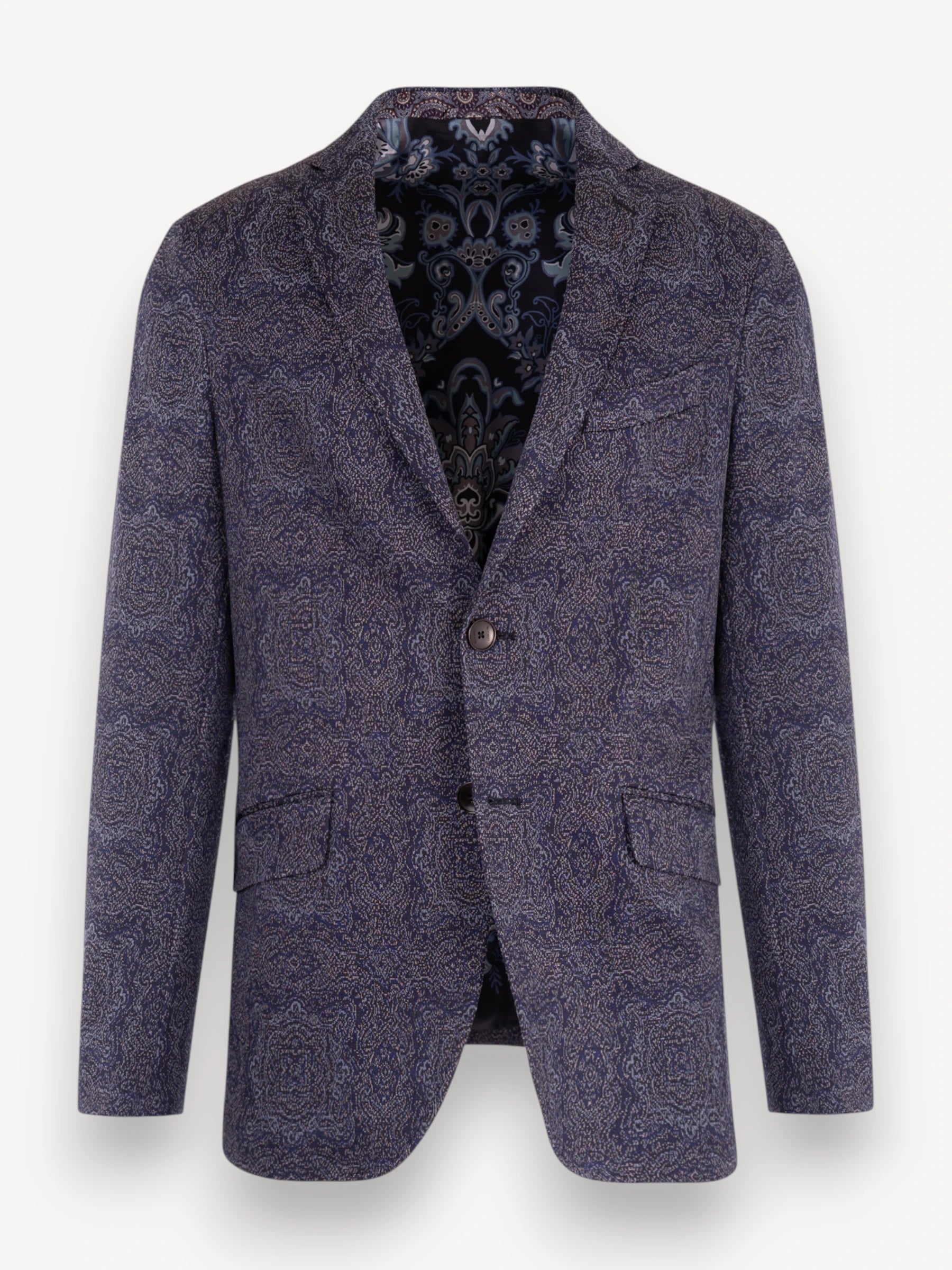 Jacquard Jersey Jacket - Donkerblauw