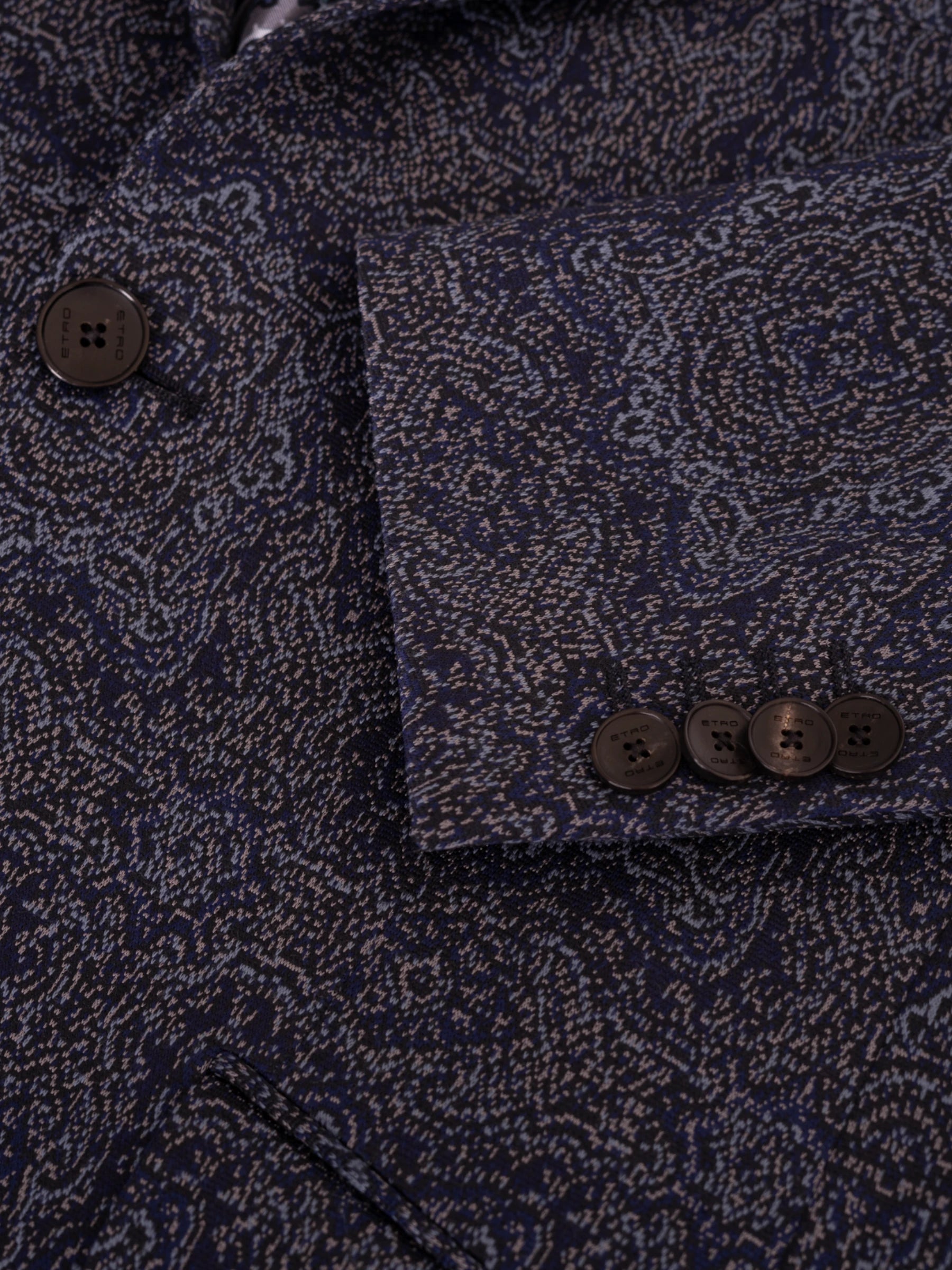 Jacquard Jersey Jacket - Donkerblauw