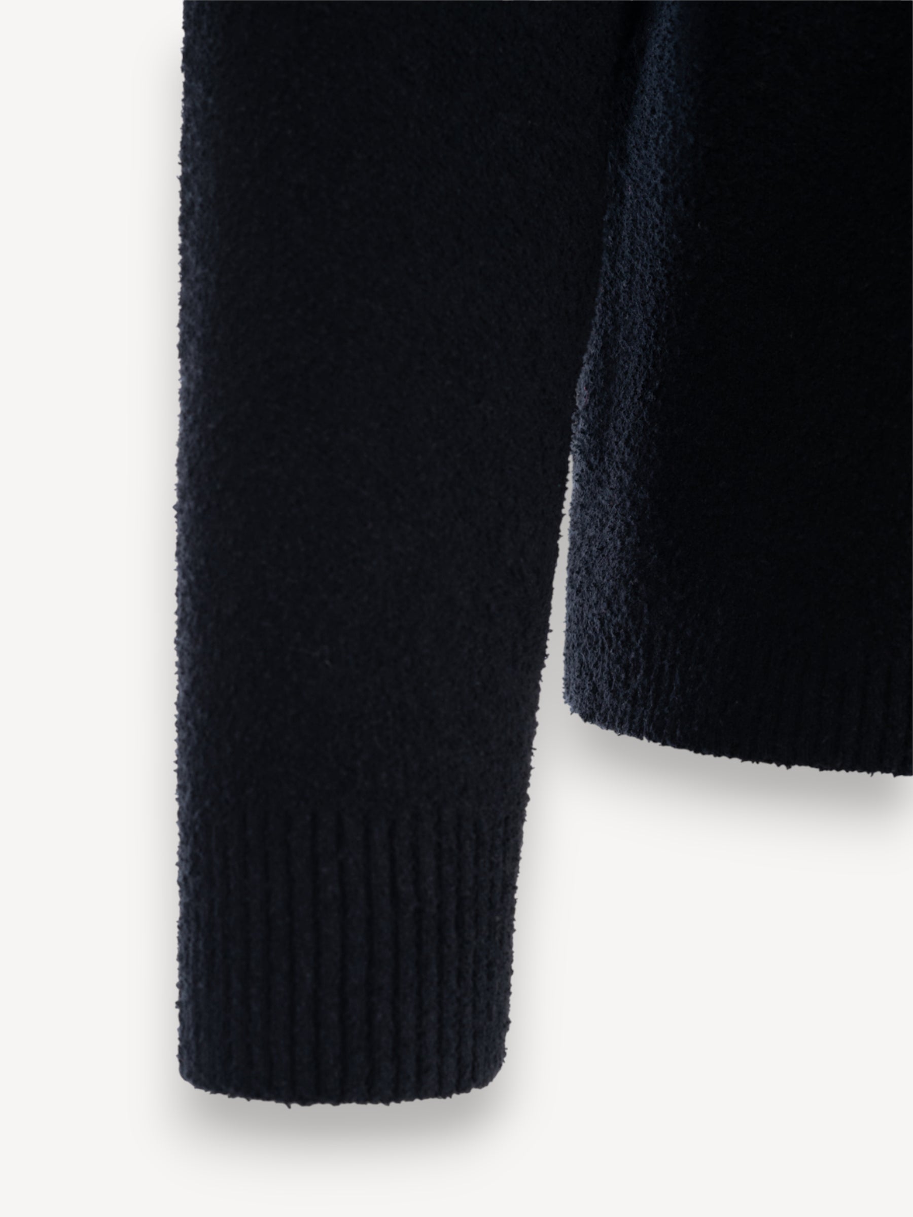 Boucle Polo Knit - Zwart