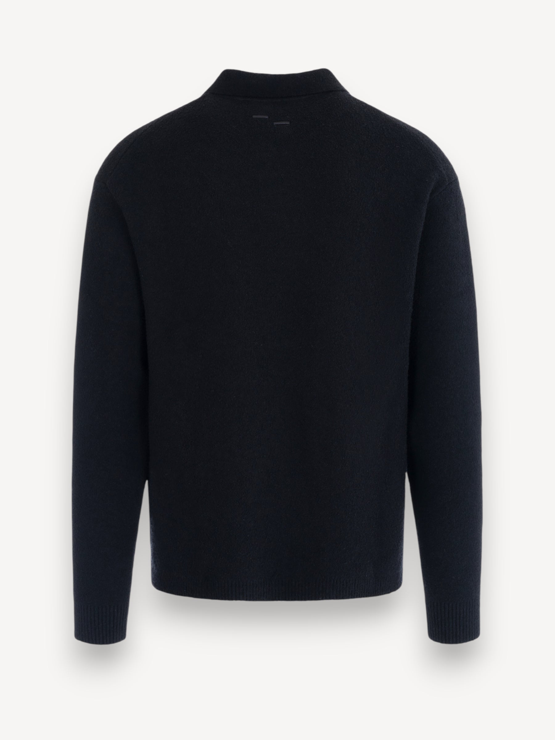 Boucle Polo Knit - Zwart