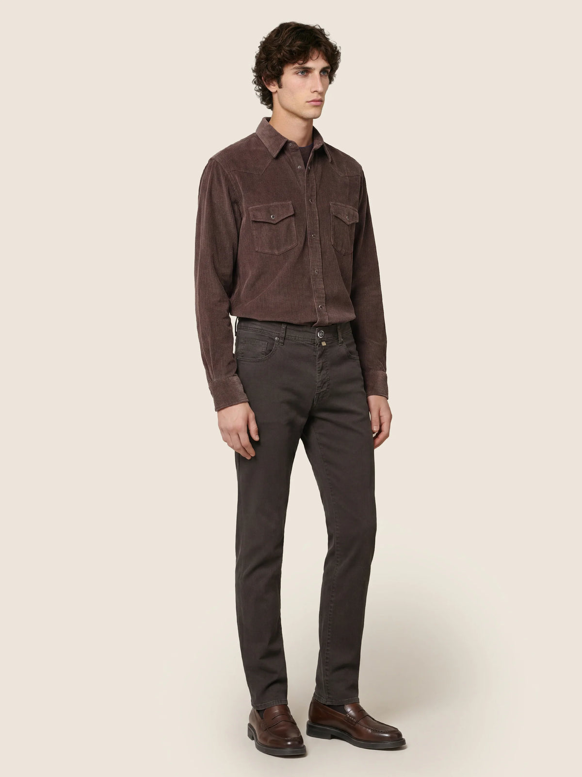Bard 5 Pocket Slim-Fit Broek JUM QE004 036 S4216 TN - Donkerbruin