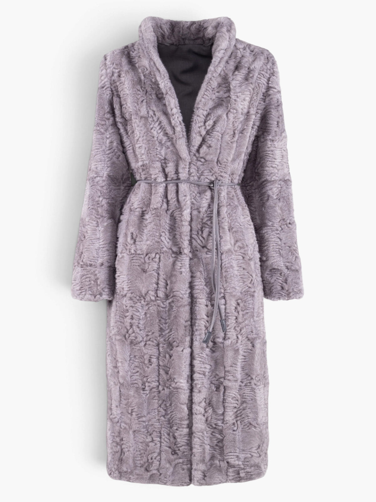 Nenette Reversible fake fur Mantel - Lichtgrijs