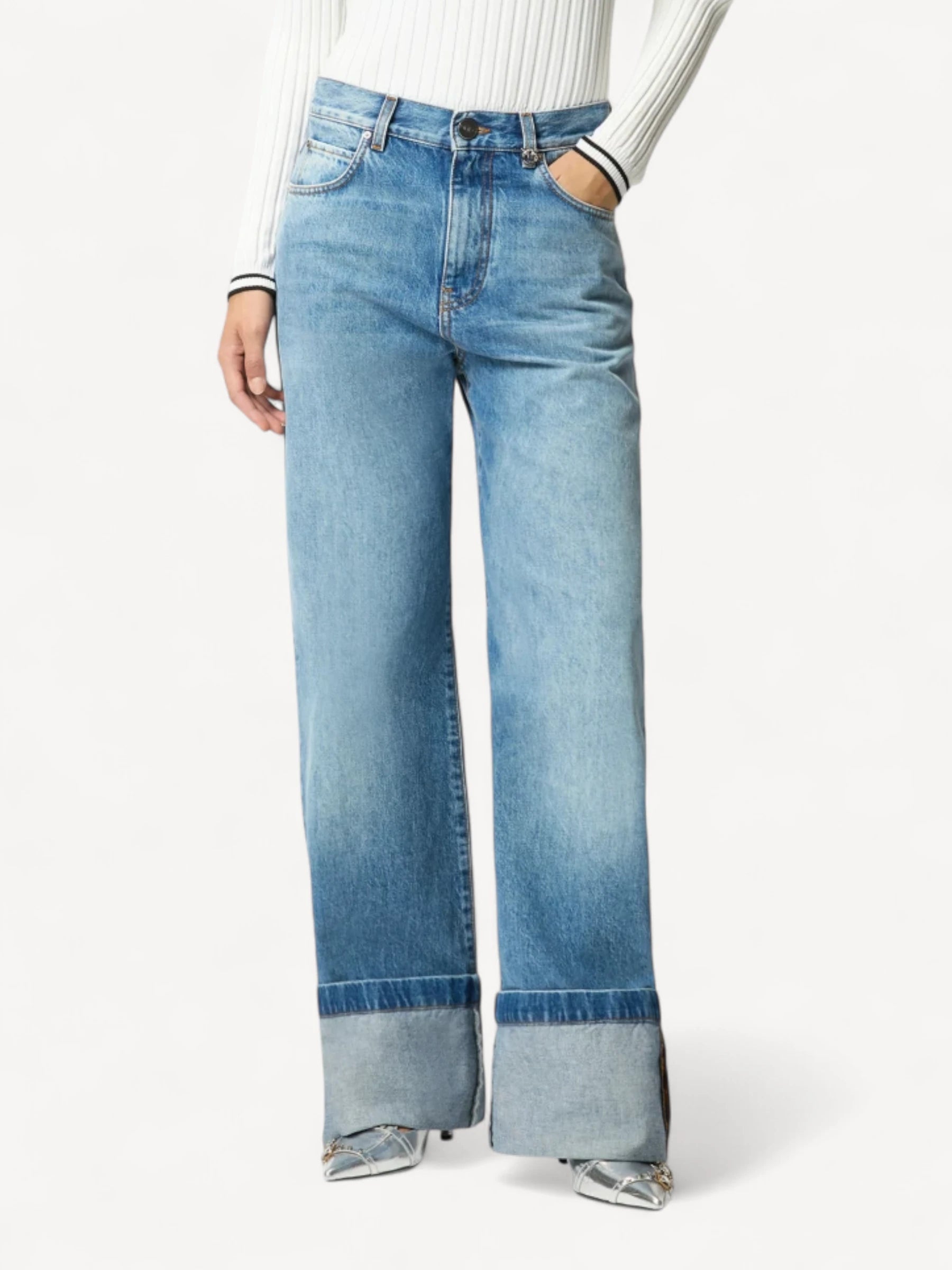 Wide Leg Vintage Jeans - Blauw