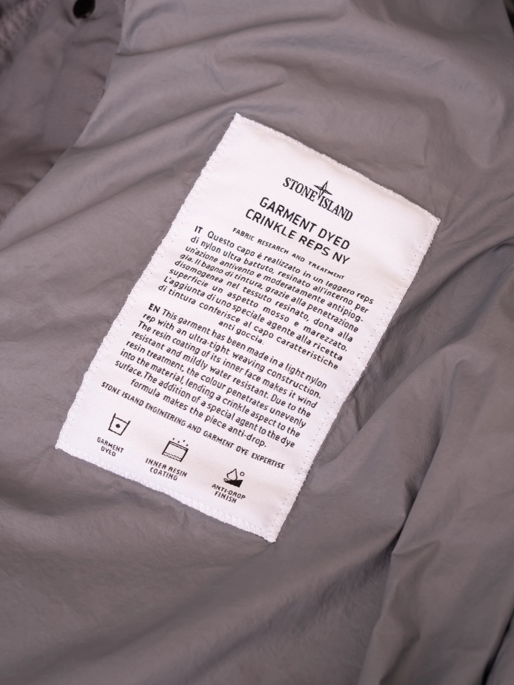 Crinkle Reps Down Jacket - Cement