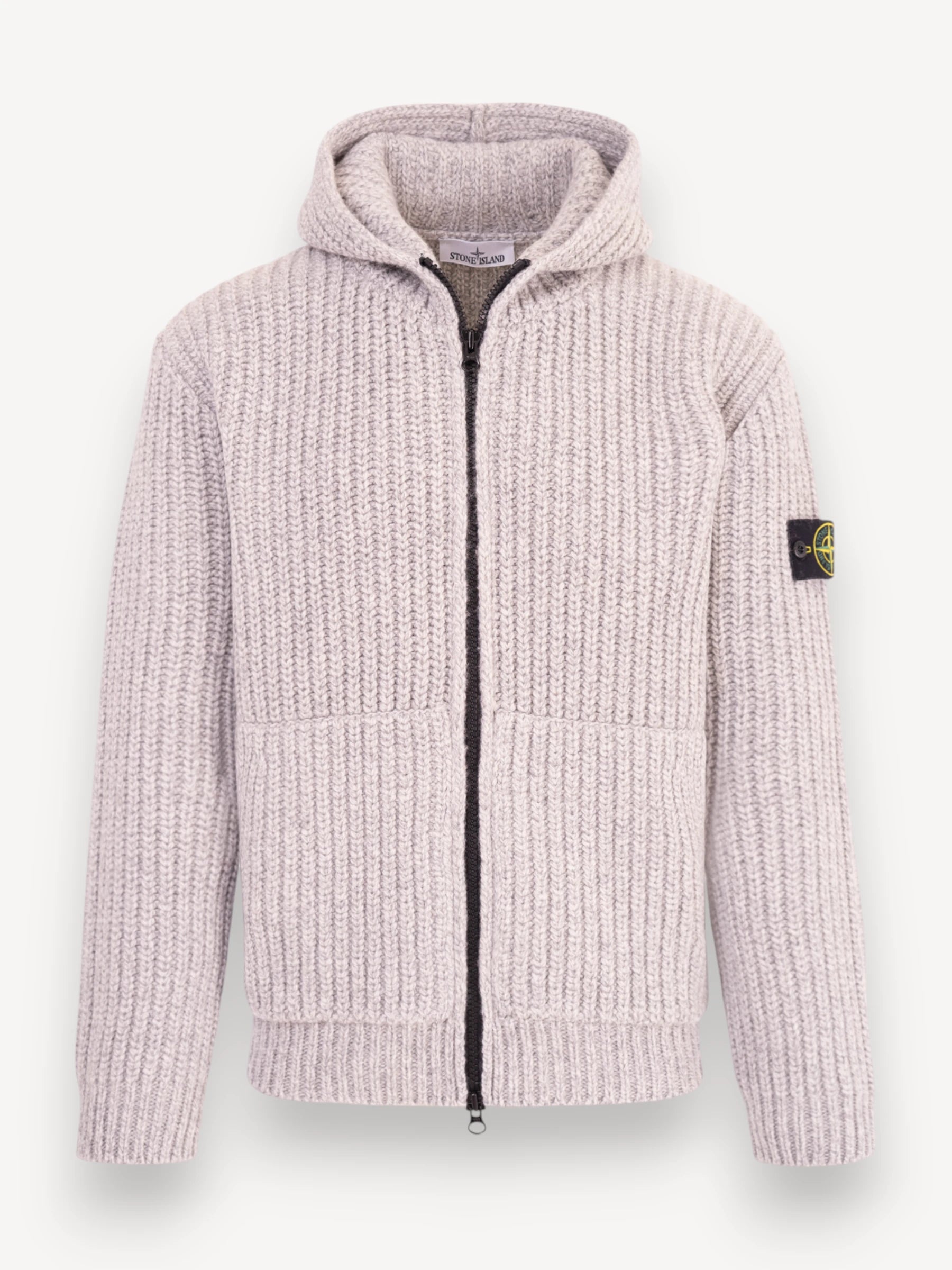Fisherman's Rib Cardigan - Lichtgrijs