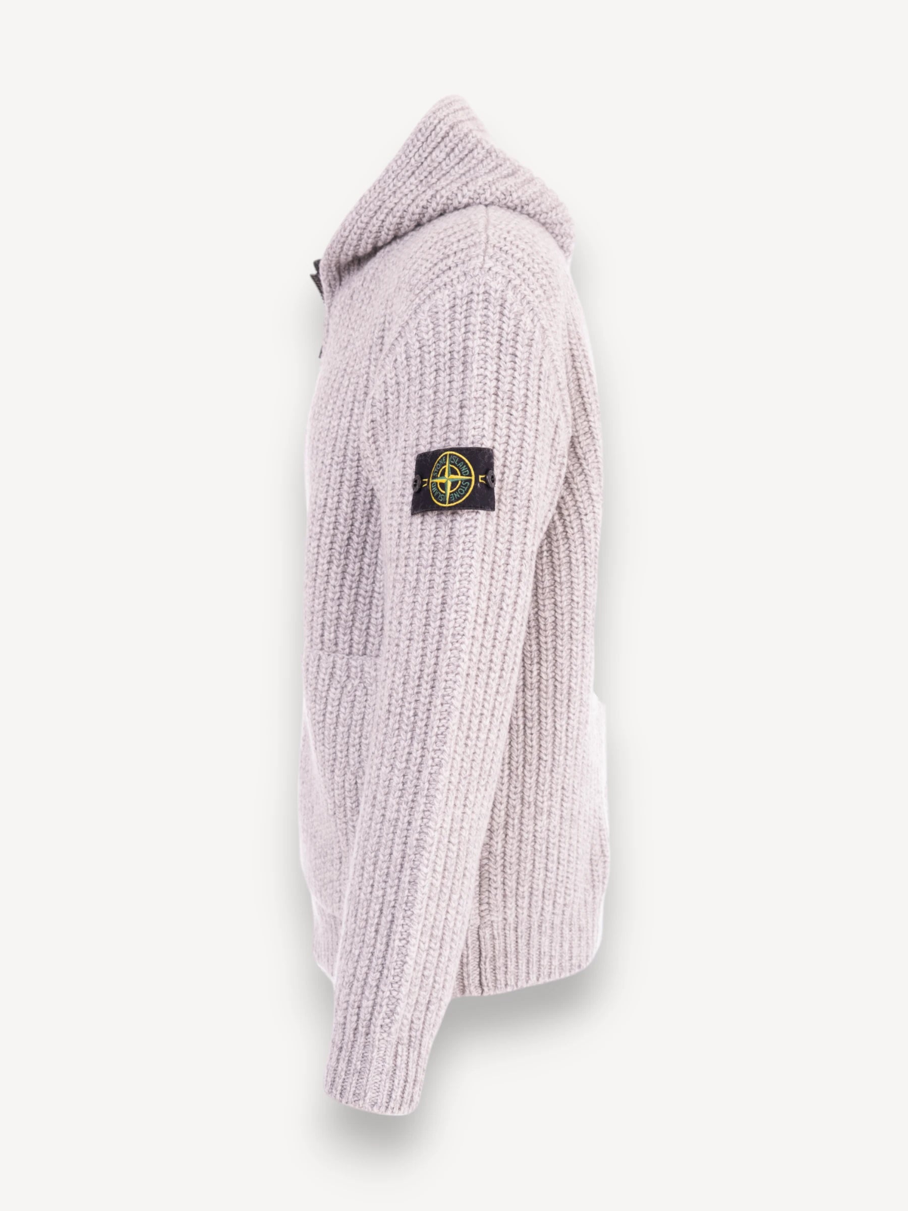 Fisherman's Rib Cardigan - Lichtgrijs