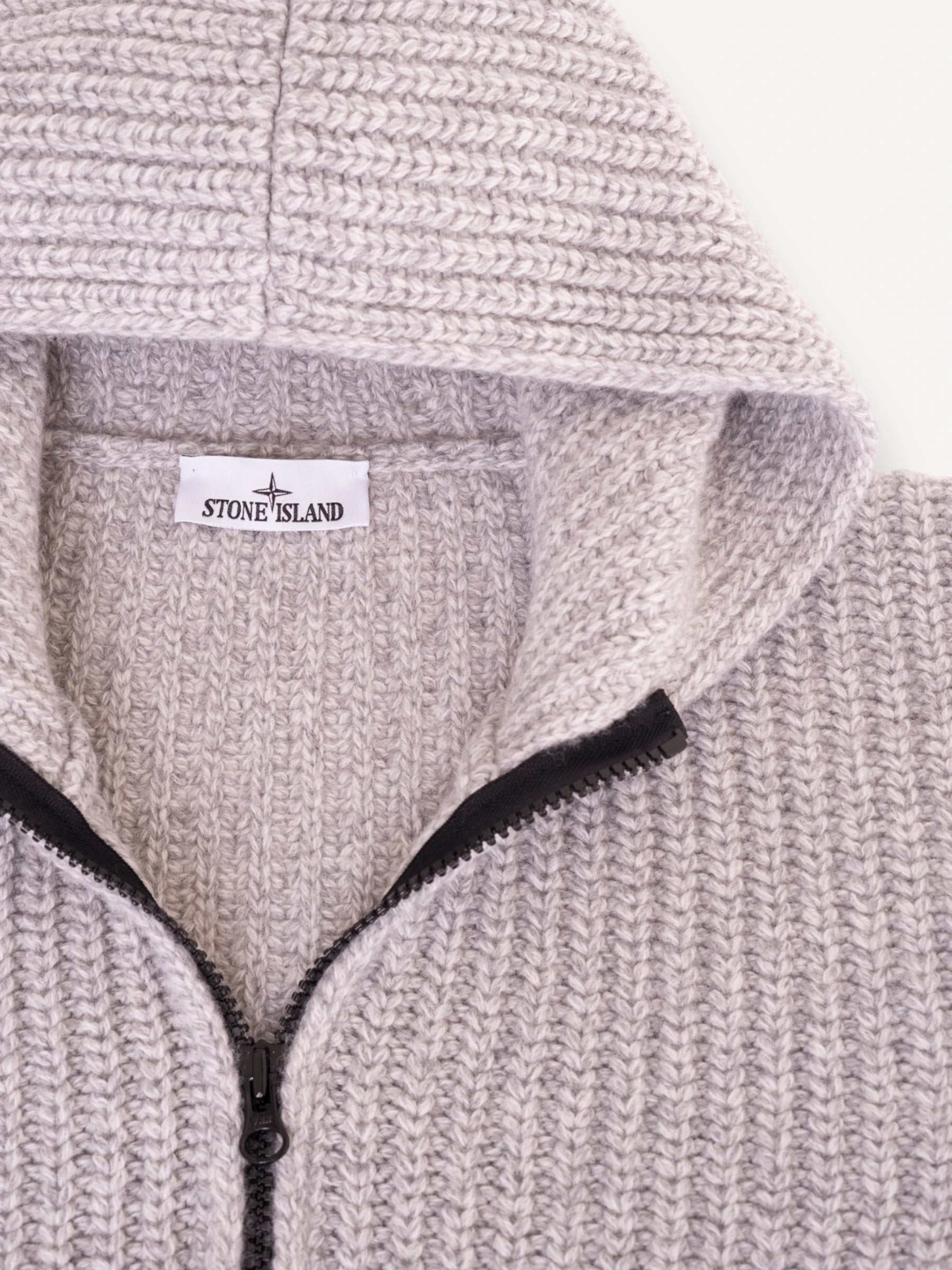 Fisherman's Rib Cardigan - Lichtgrijs