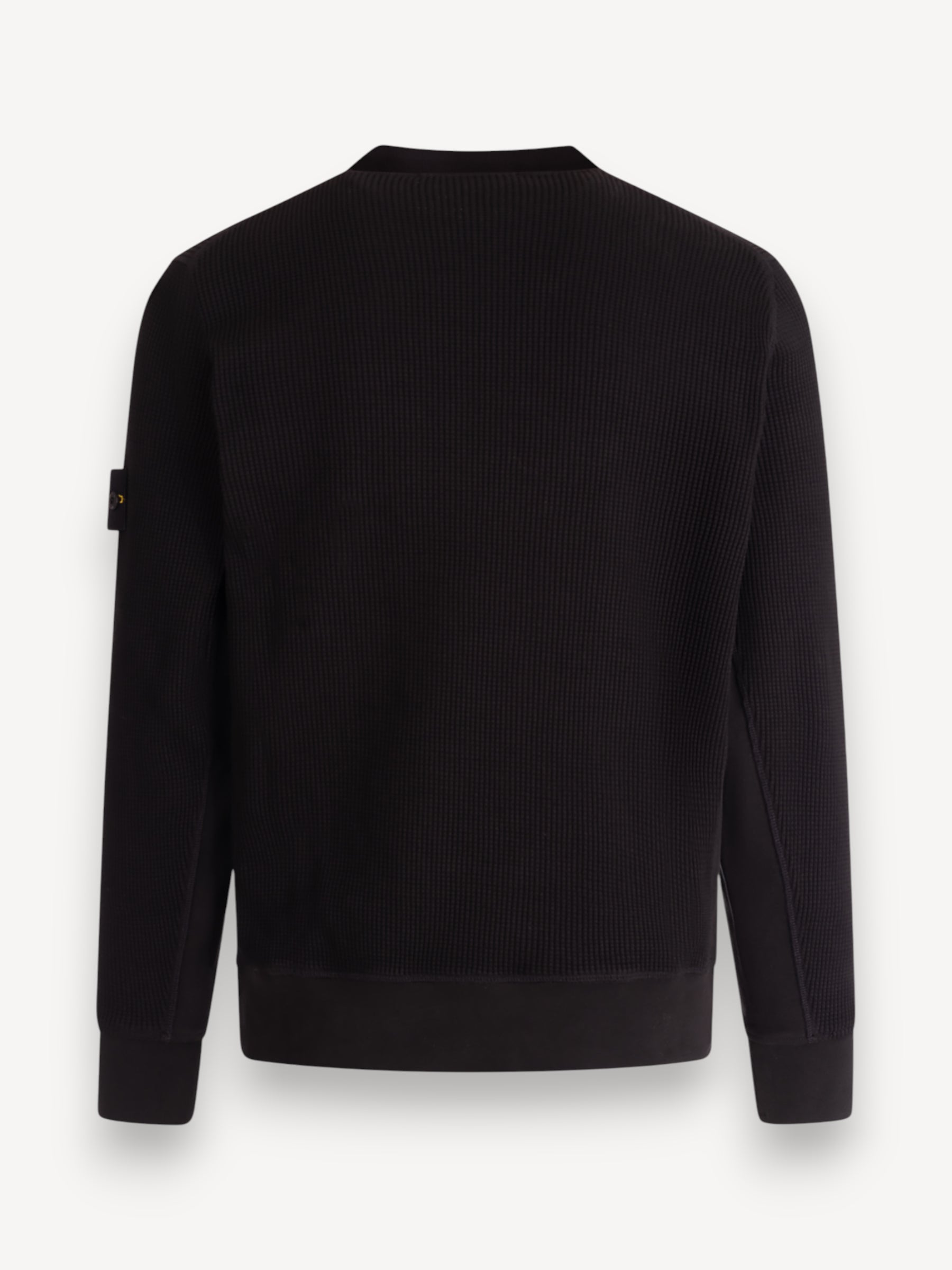 Cotton Waffle Sweatshirt - Zwart
