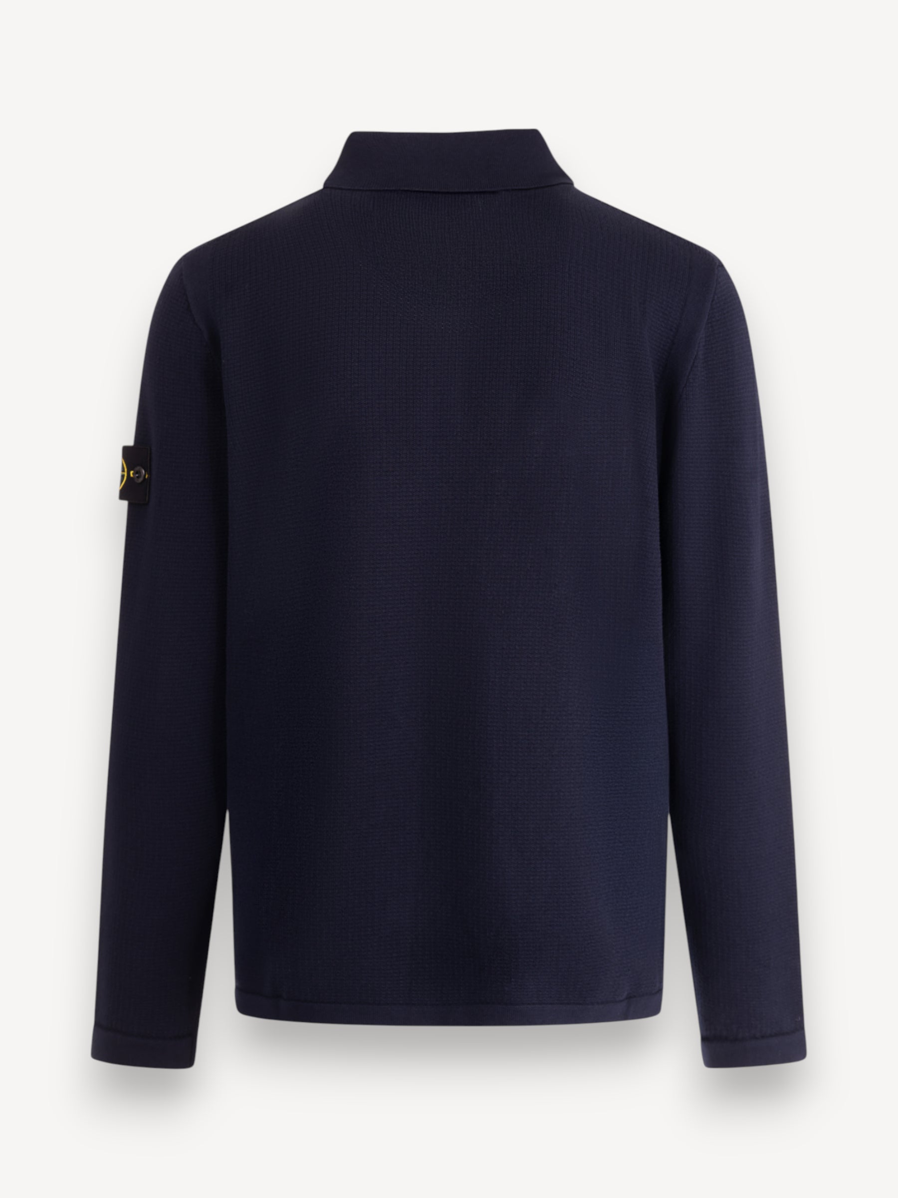 Micro Stitch Longsleeve Polo - Navy Blue