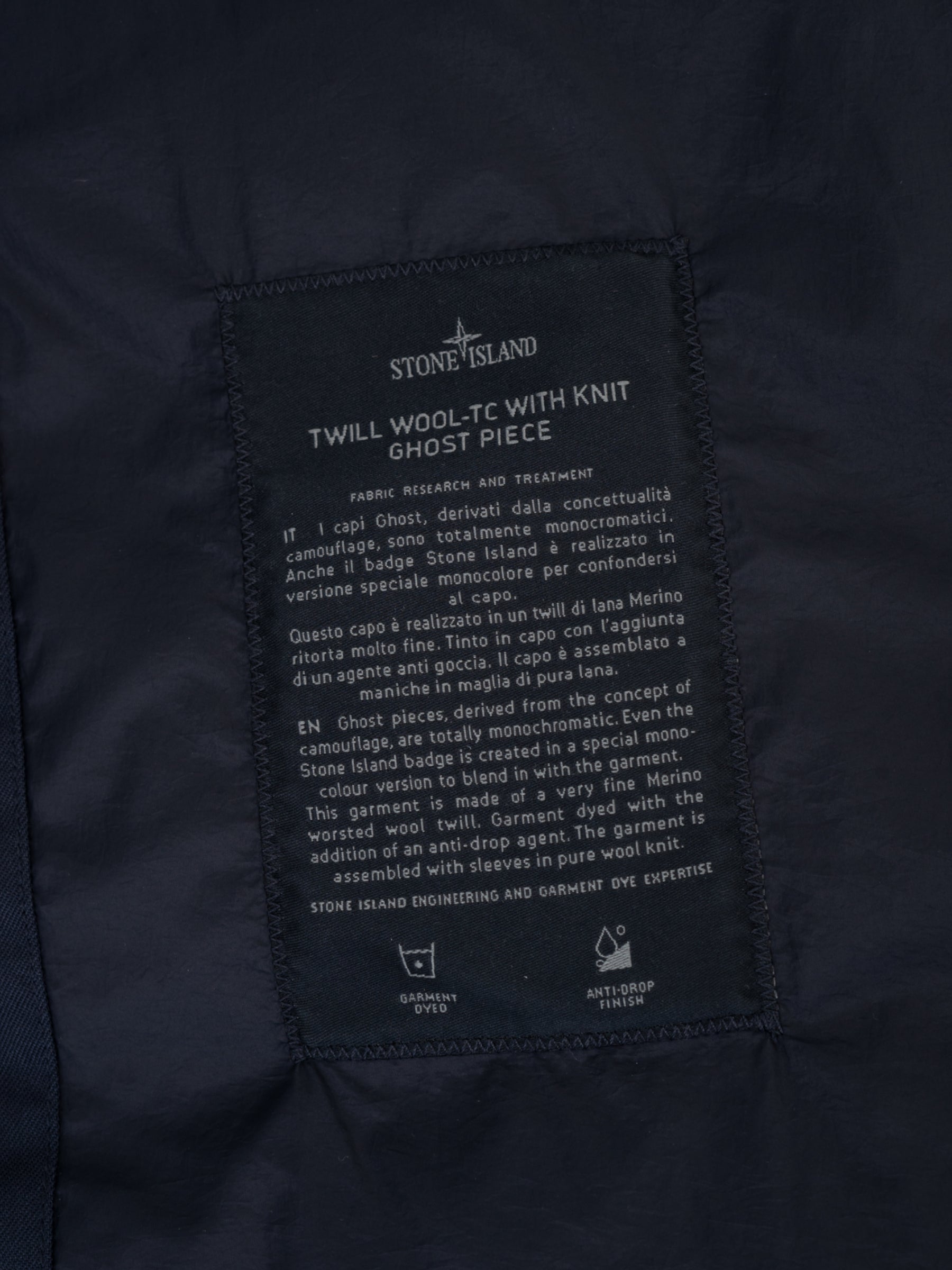 Ghost Piece Twill Wool Jacket - Donkerblauw