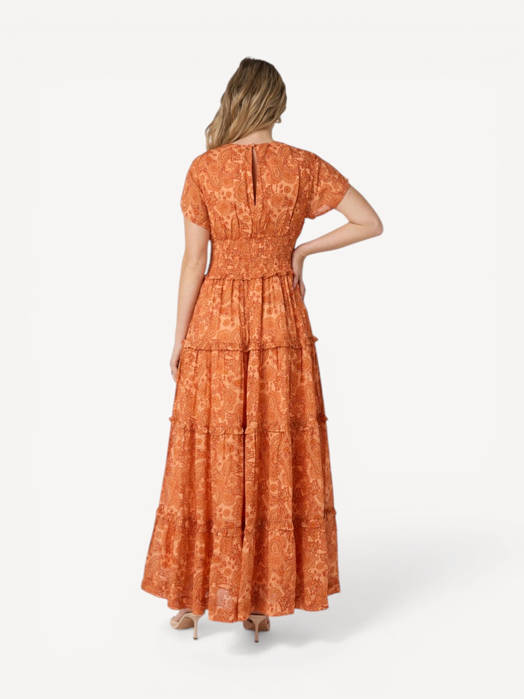 Daryn Paisley Maxi Dress - Naranja